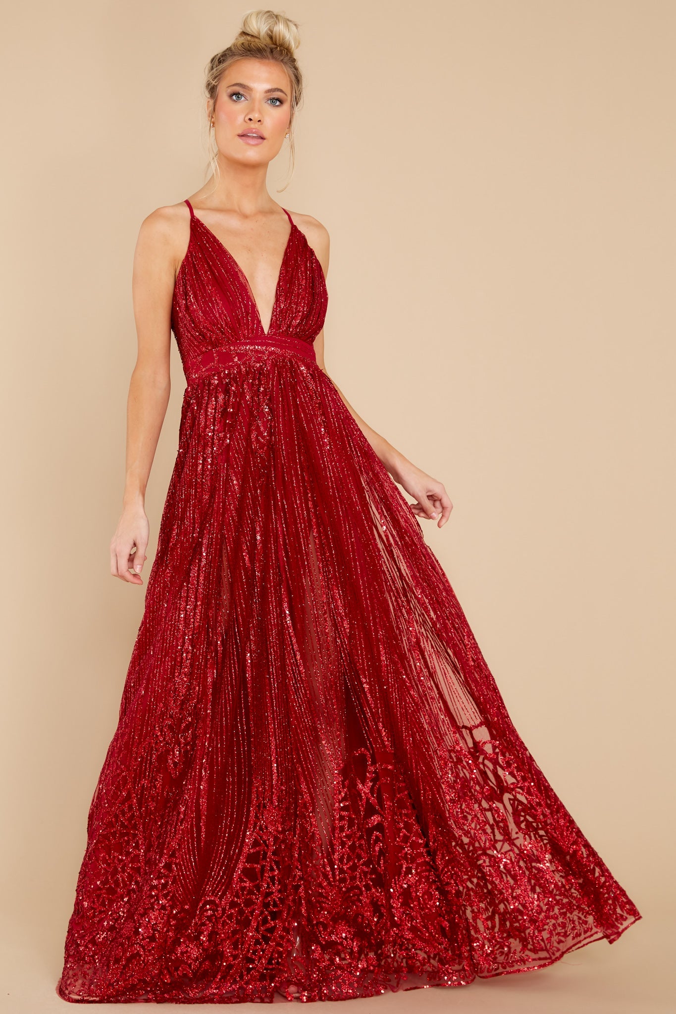 Real Elegance Red Maxi Dress