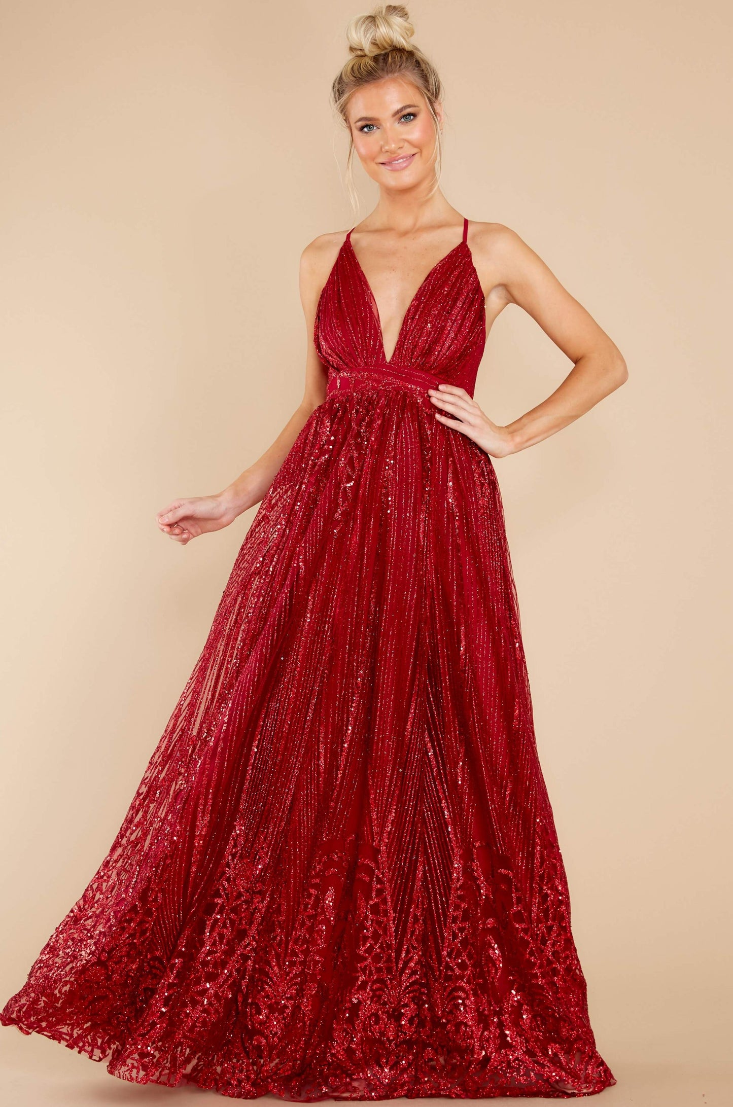 Real Elegance Red Maxi Dress