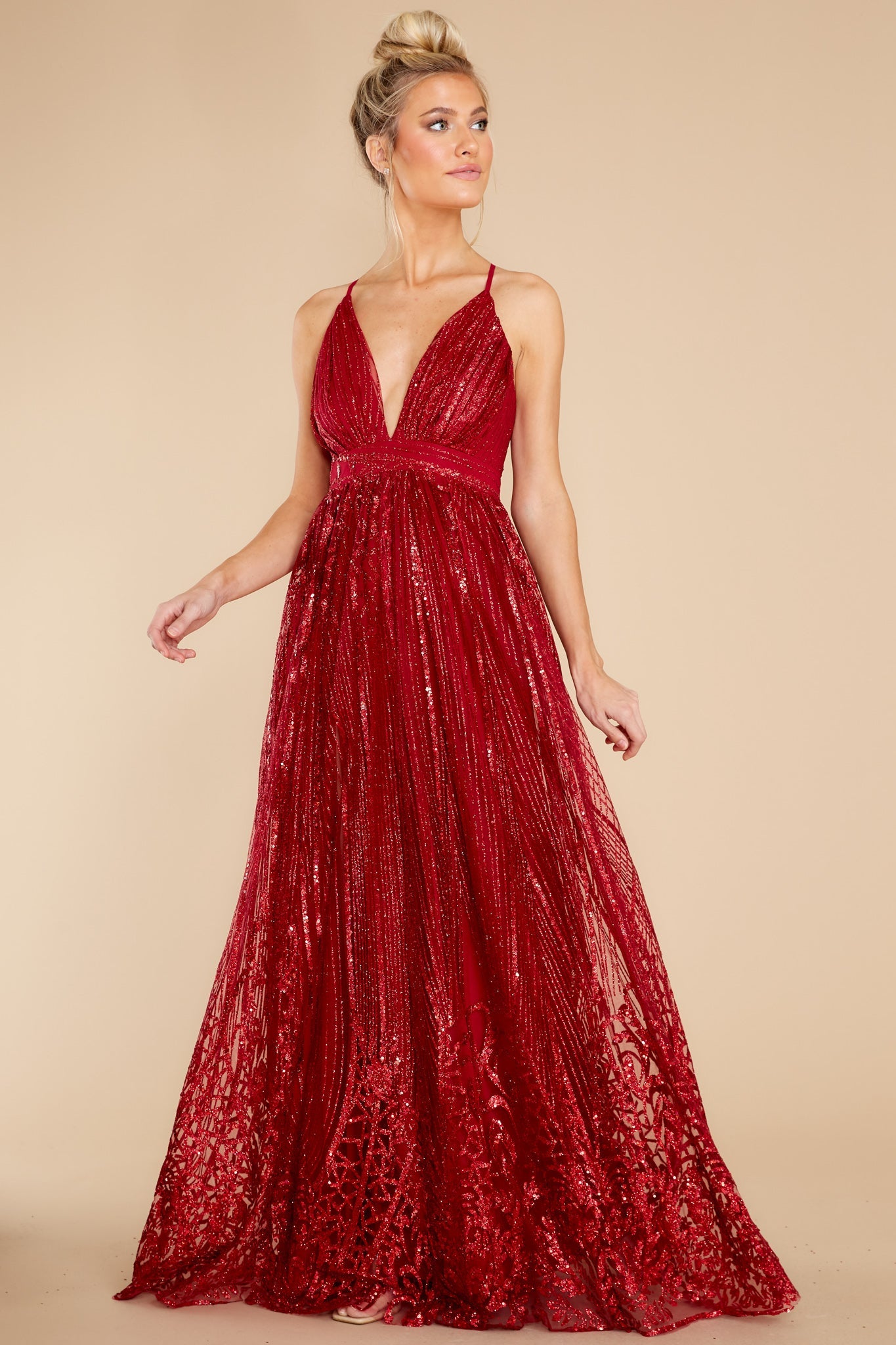 Real Elegance Red Maxi Dress