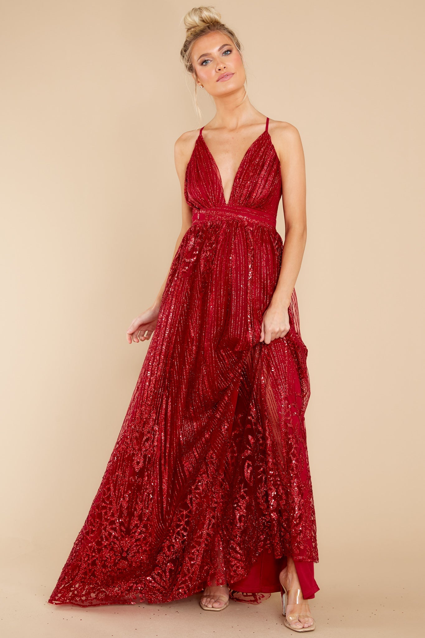 Real Elegance Red Maxi Dress