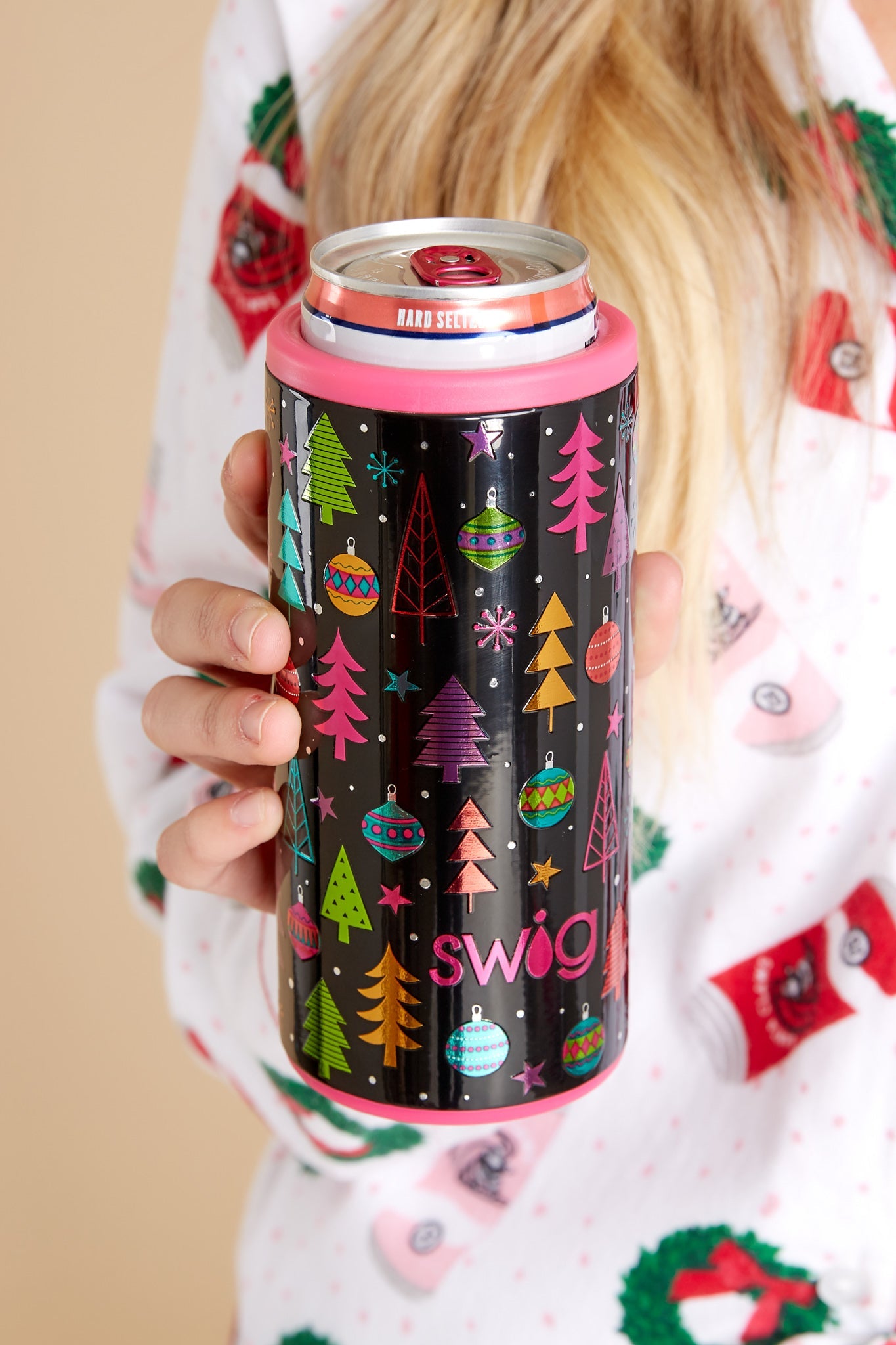 Merry And Bright Skinny Can Cooler