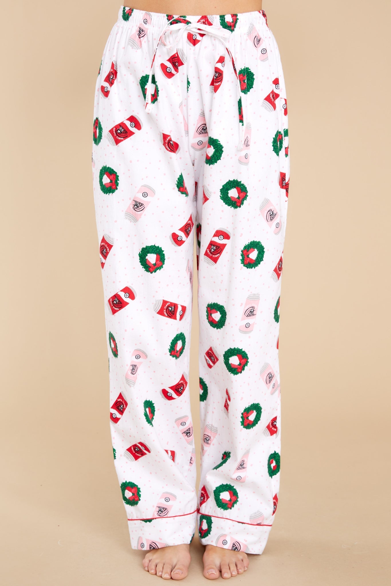 Here Comes Santa Claws White Multi Pajama Set