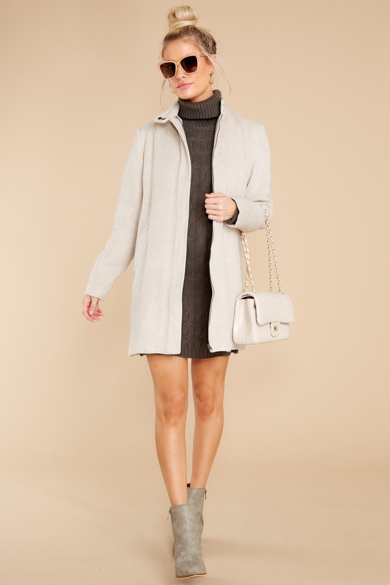 Season's Greetings Charcoal Sweater Dress