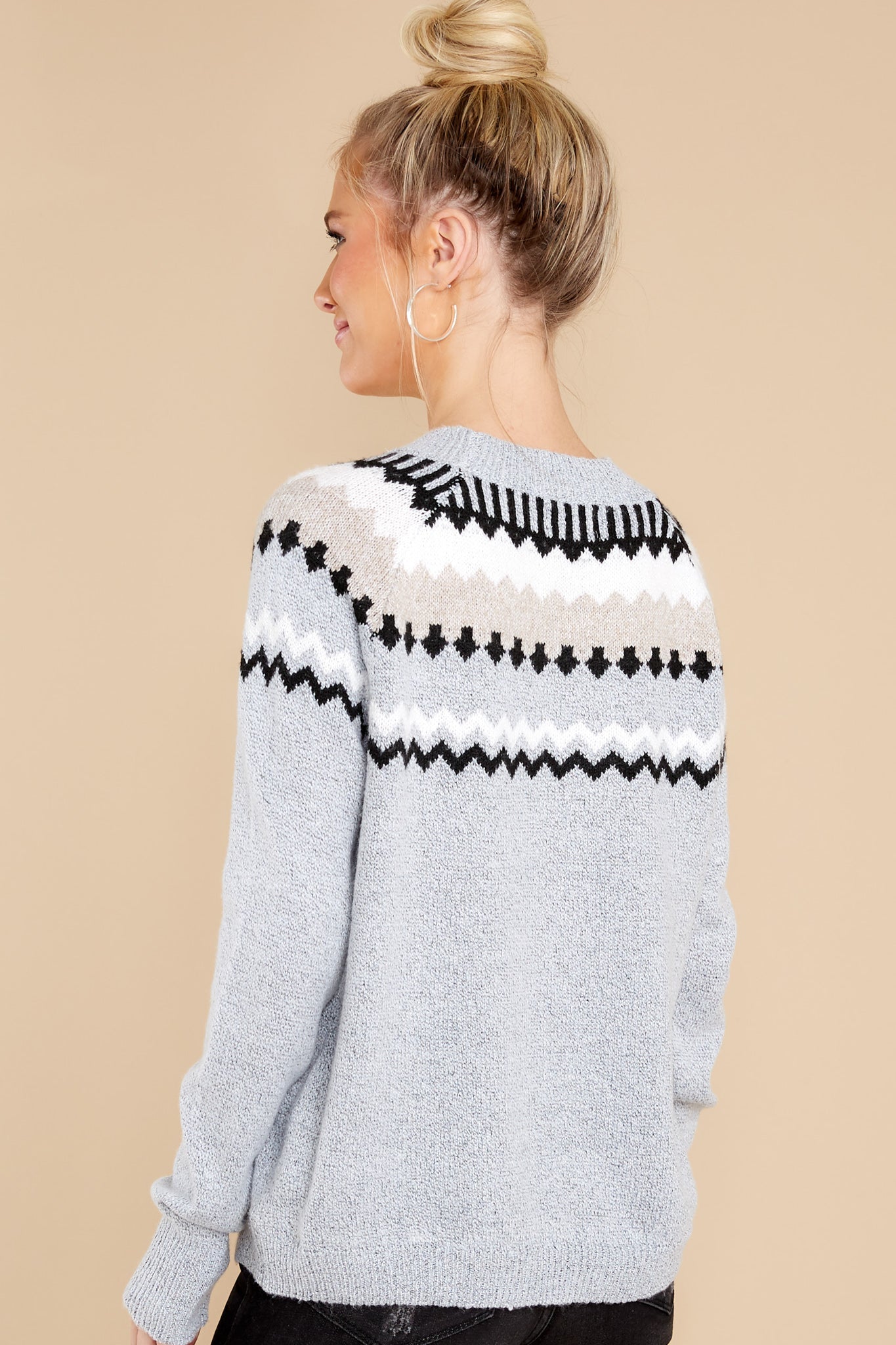 At The Lodge Grey Knit Sweater