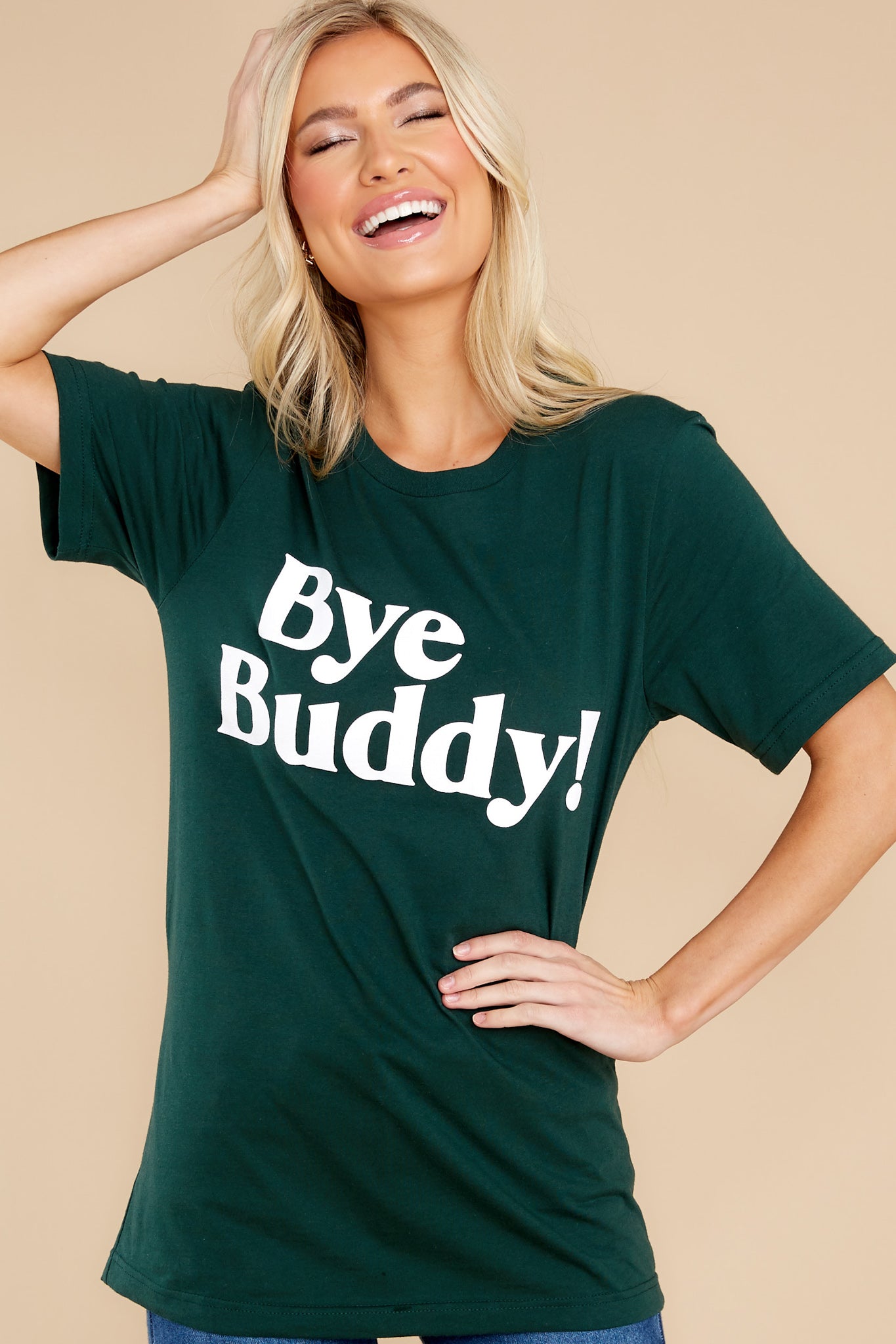 Bye Buddy Green Tee