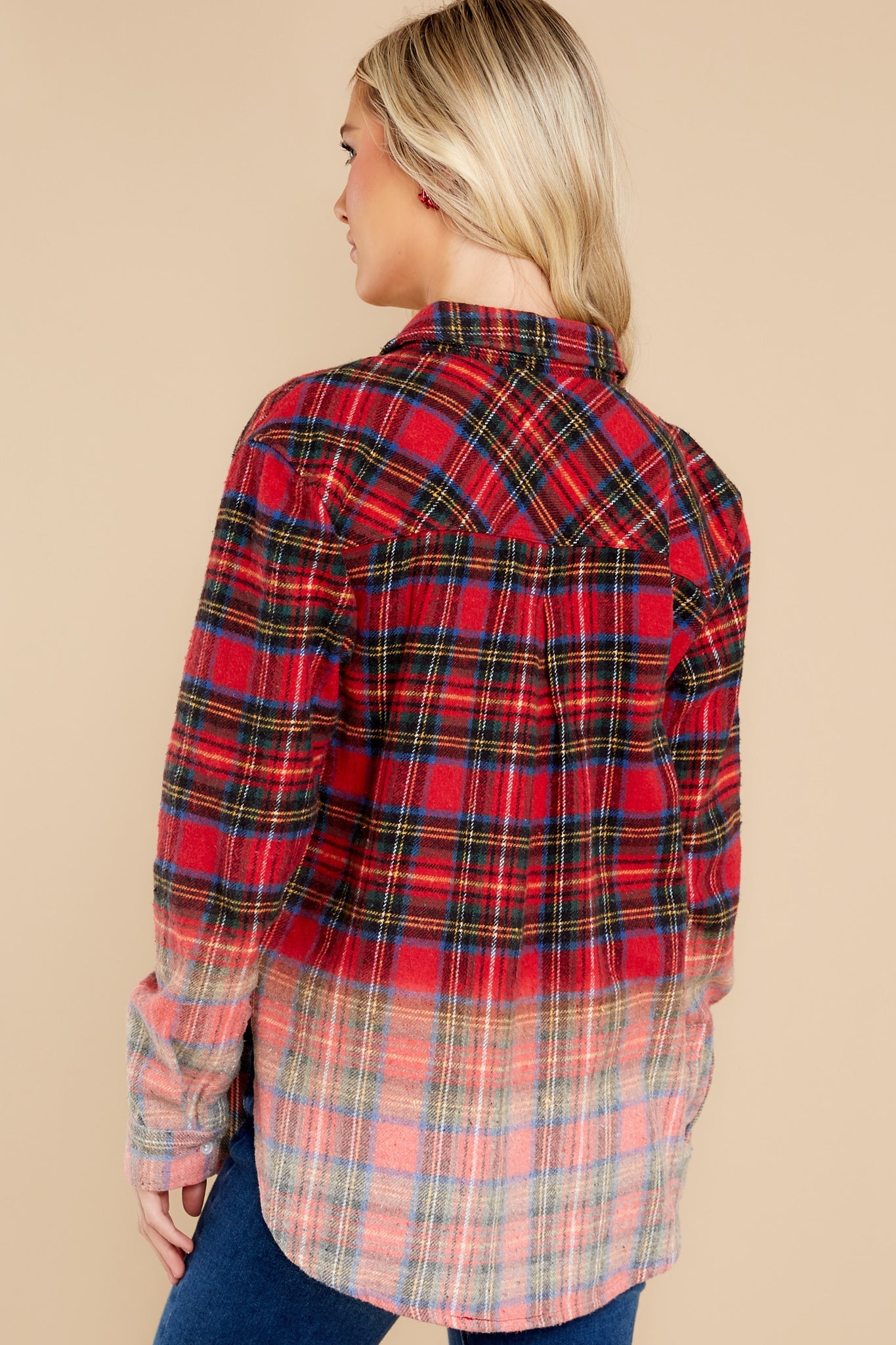 Cinnamon And Spice Red Multi Plaid Top
