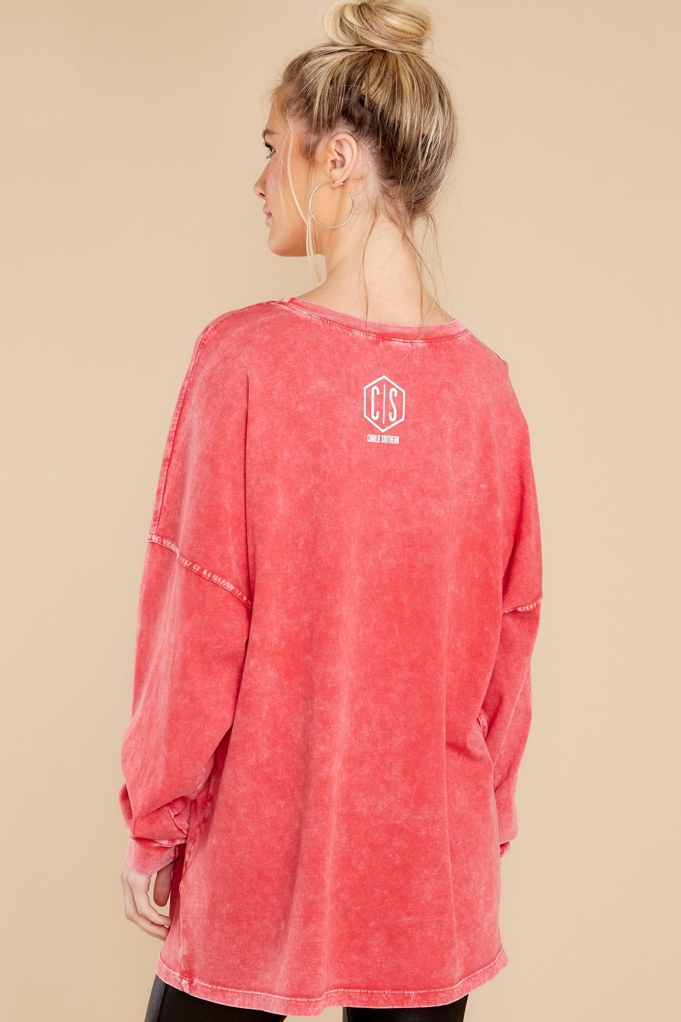 Merry And Bright Red Long Sleeve Top
