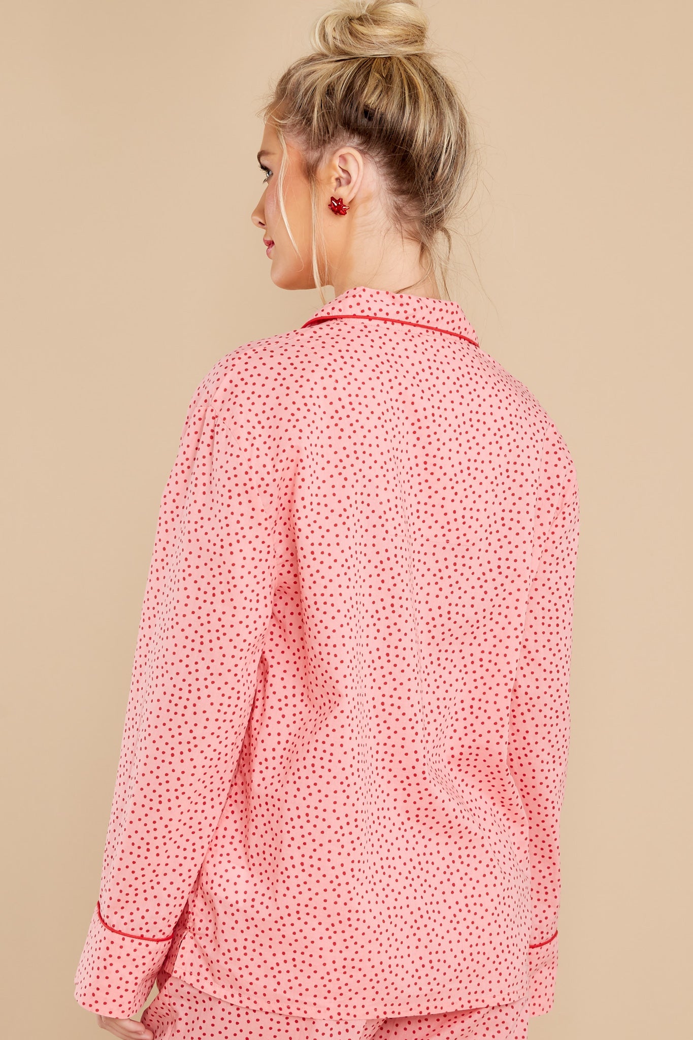 Pressing Snooze Pink Print Pajama Set