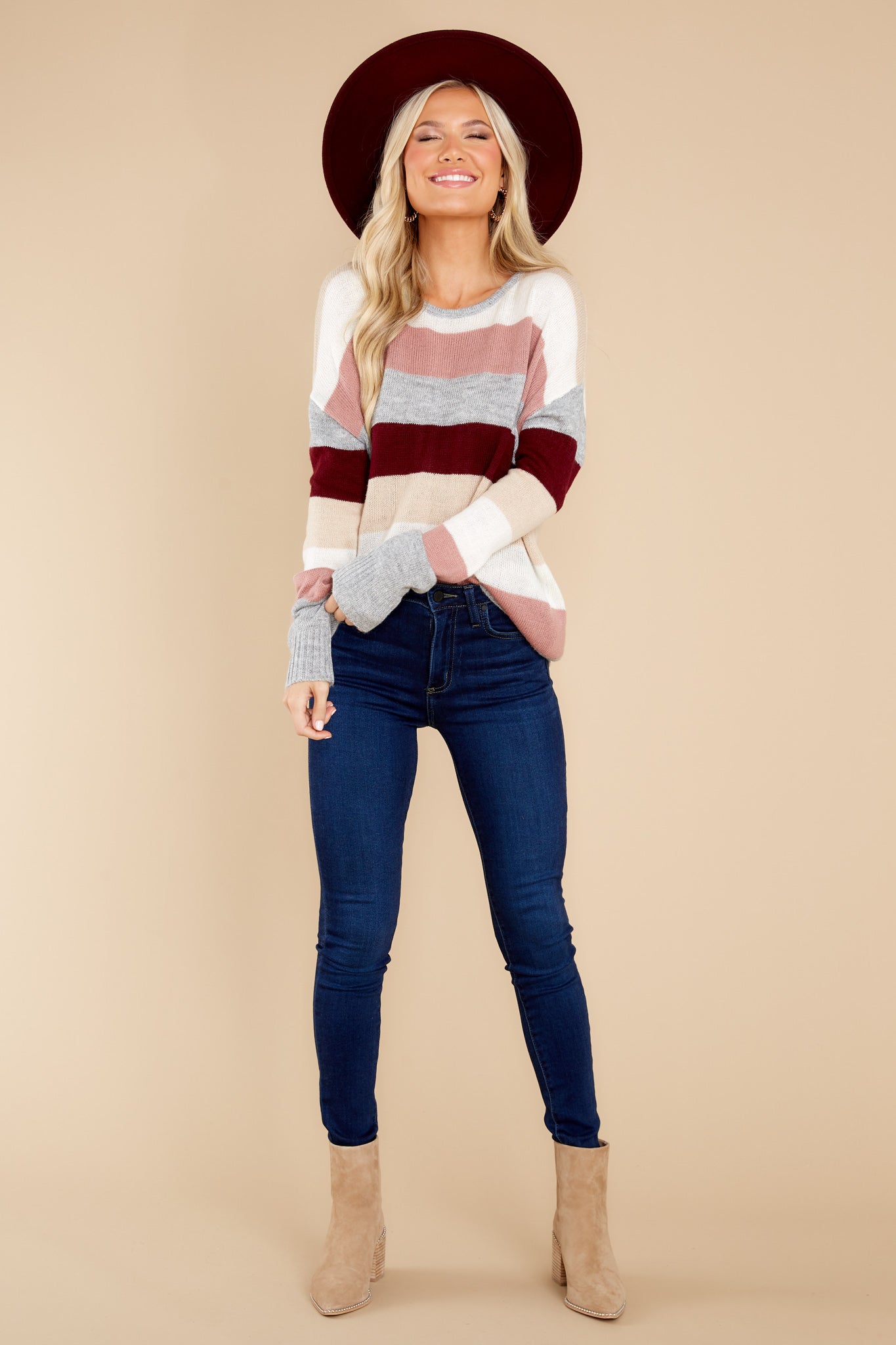 Innocent Fun Grey Multi Stripe Sweater