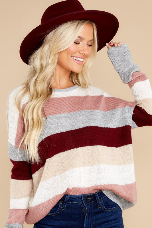 Innocent Fun Grey Multi Stripe Sweater