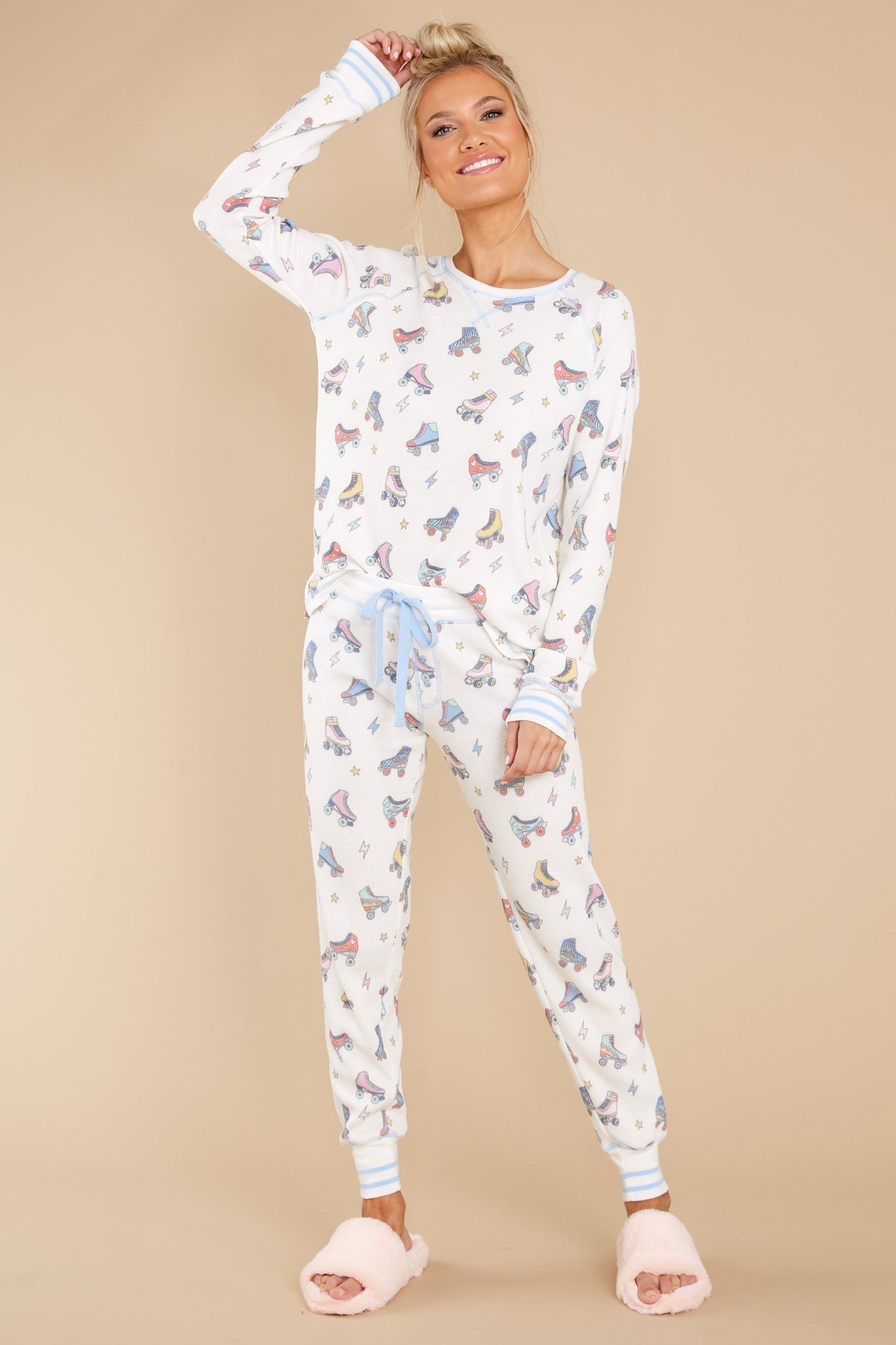 Roll With It Ivory Print Pajama Top