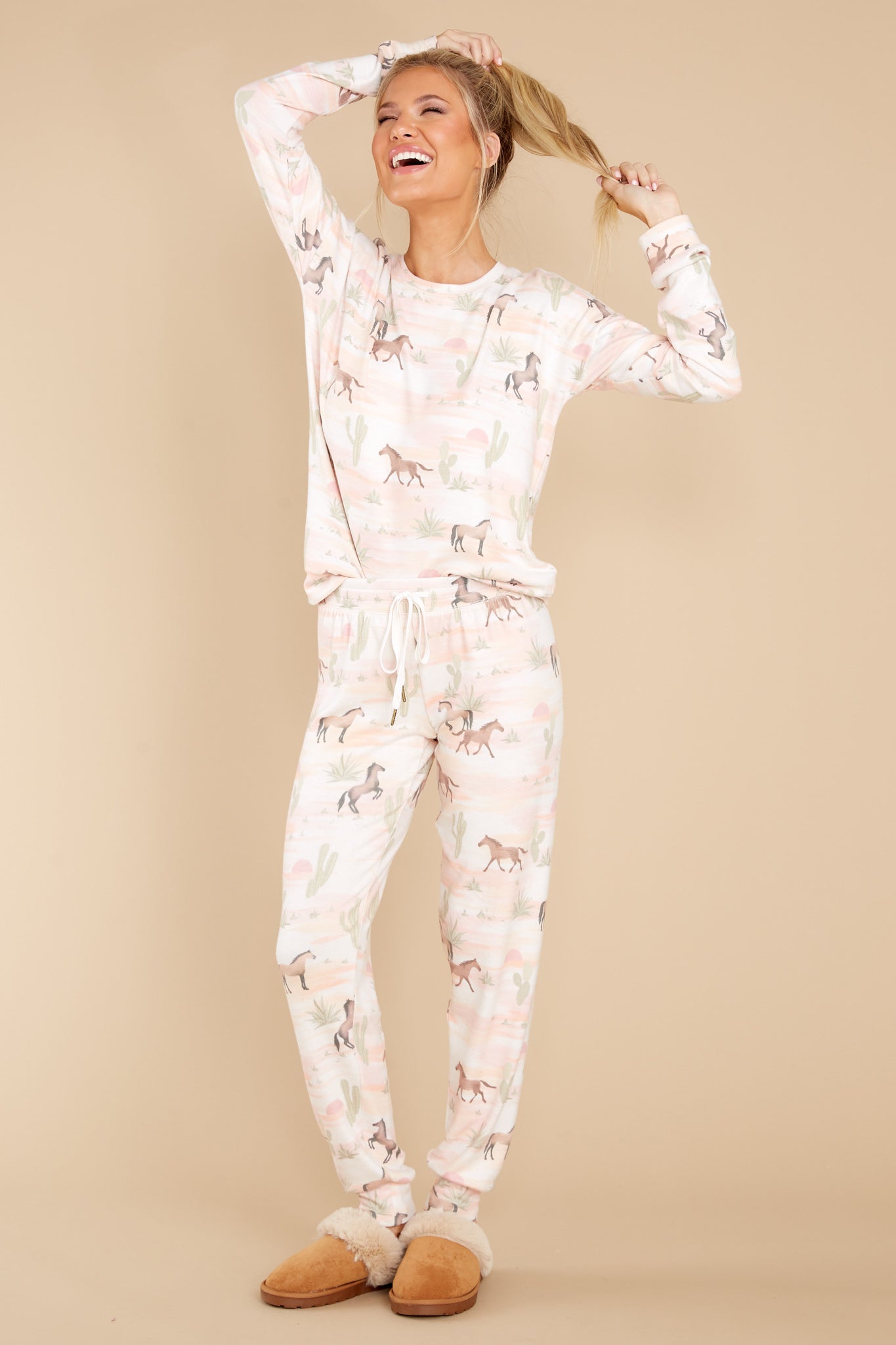 Another Pony Tale Oatmeal Long Sleeve Top