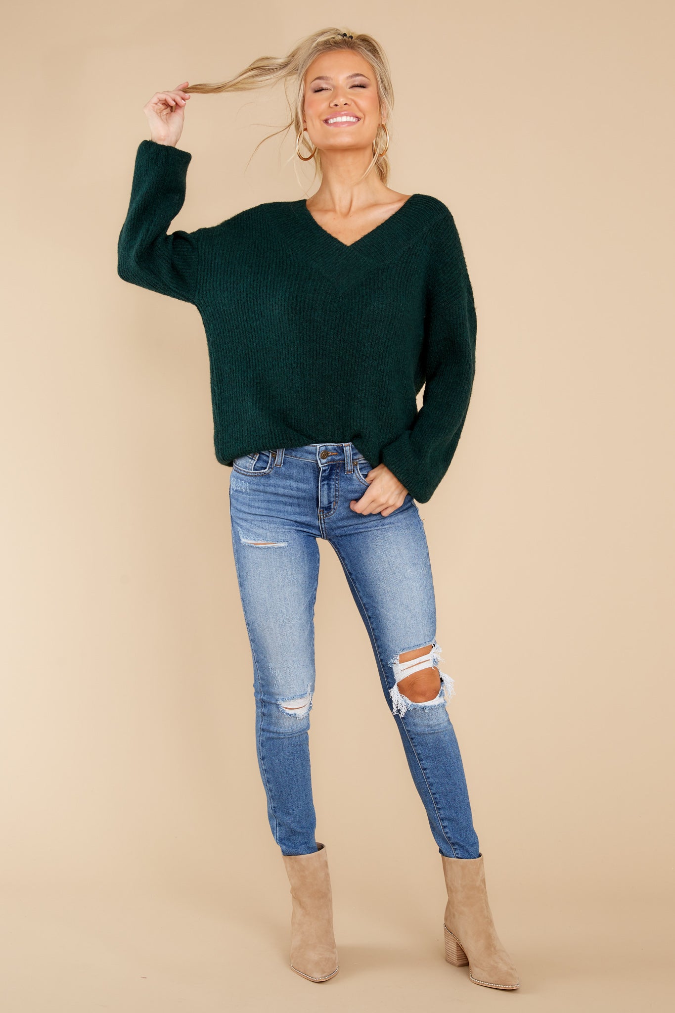 Sweet Celebrations Dark Green Sweater