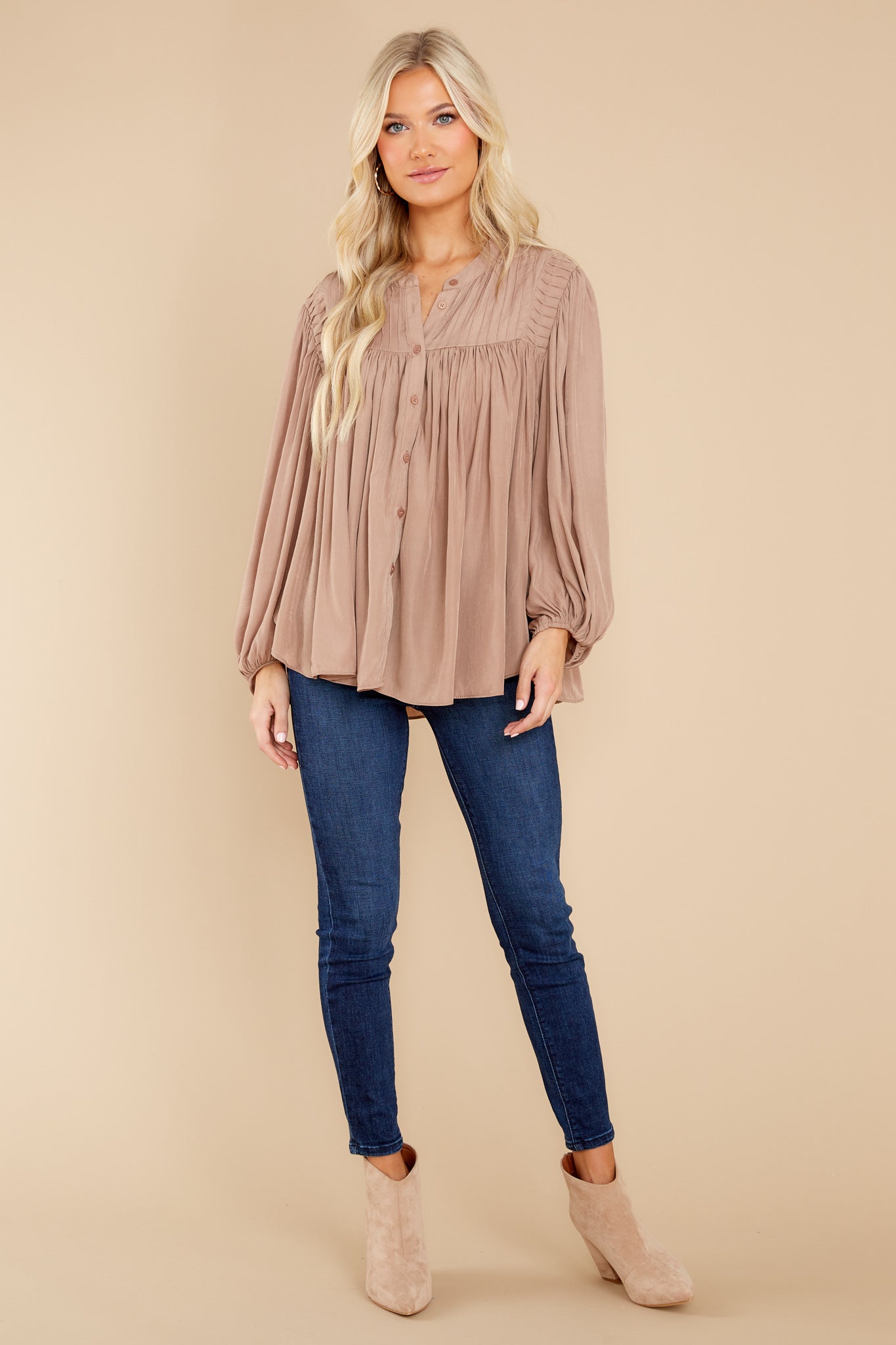 Not About Rumors Light Mocha Top