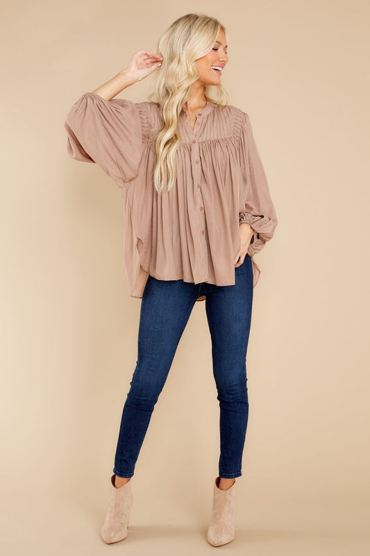Not About Rumors Light Mocha Top