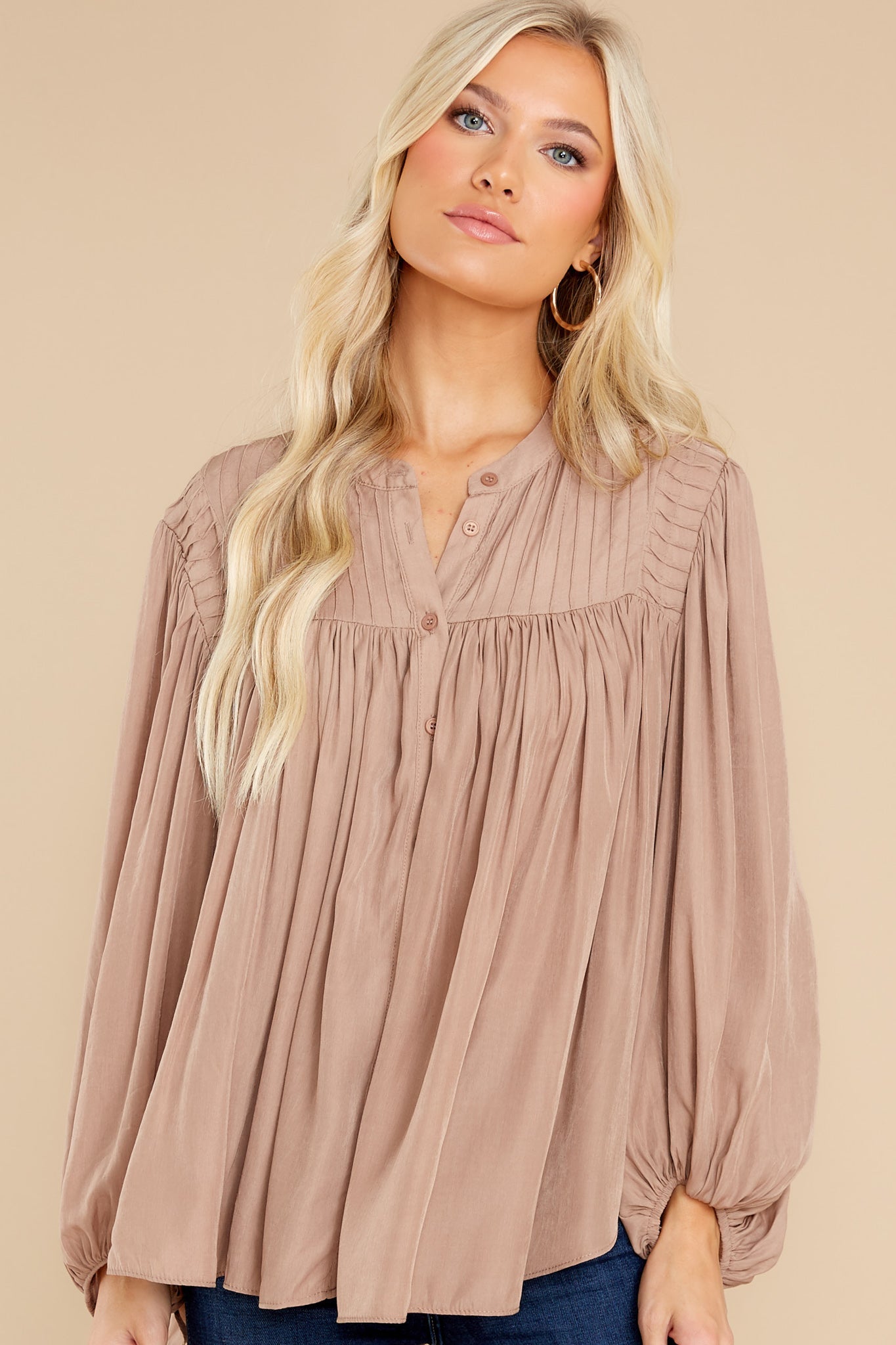 Not About Rumors Light Mocha Top