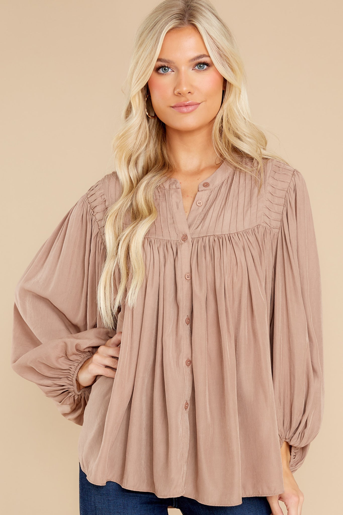 Not About Rumors Light Mocha Top
