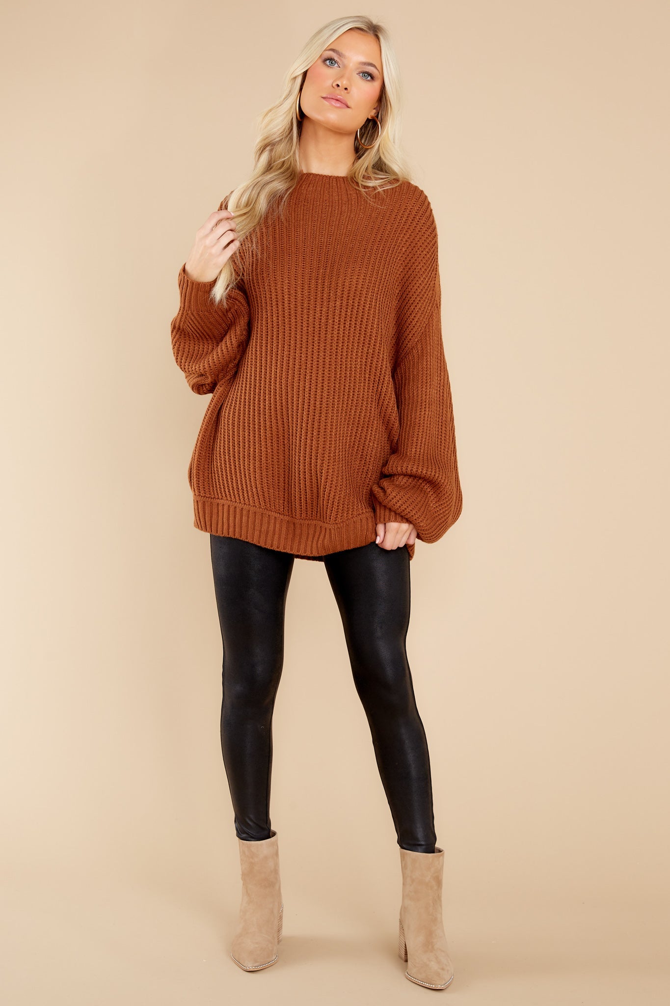 Giving Me Chills Light Brown Sweater