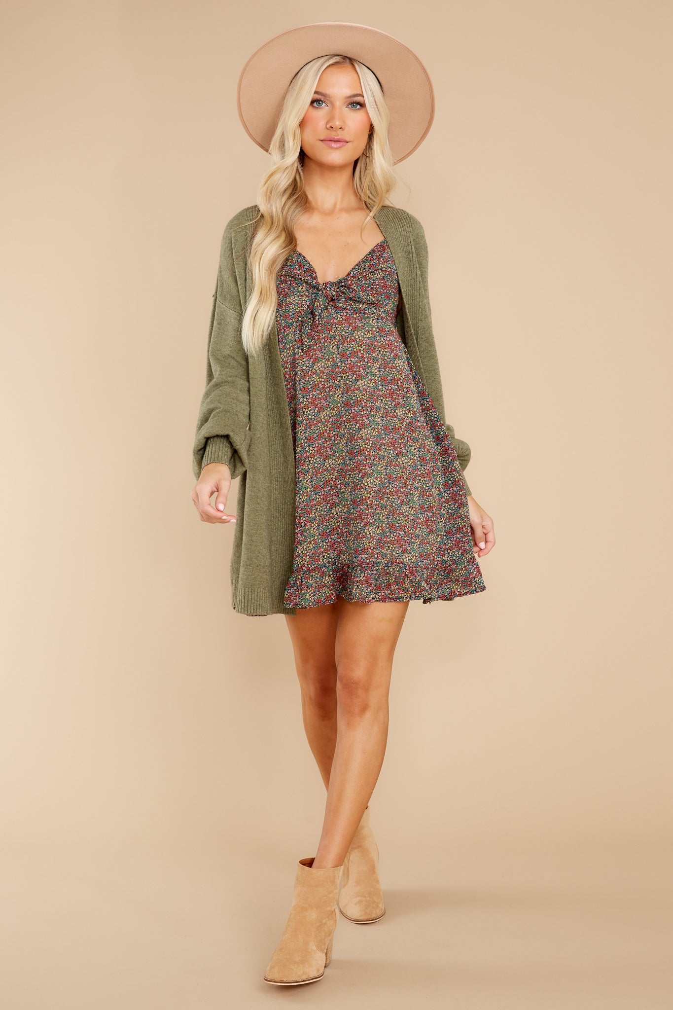 Closely Watching Olive Cardigan