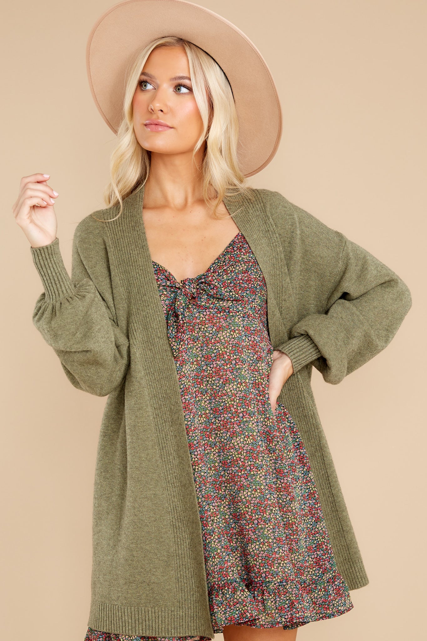 Closely Watching Olive Cardigan