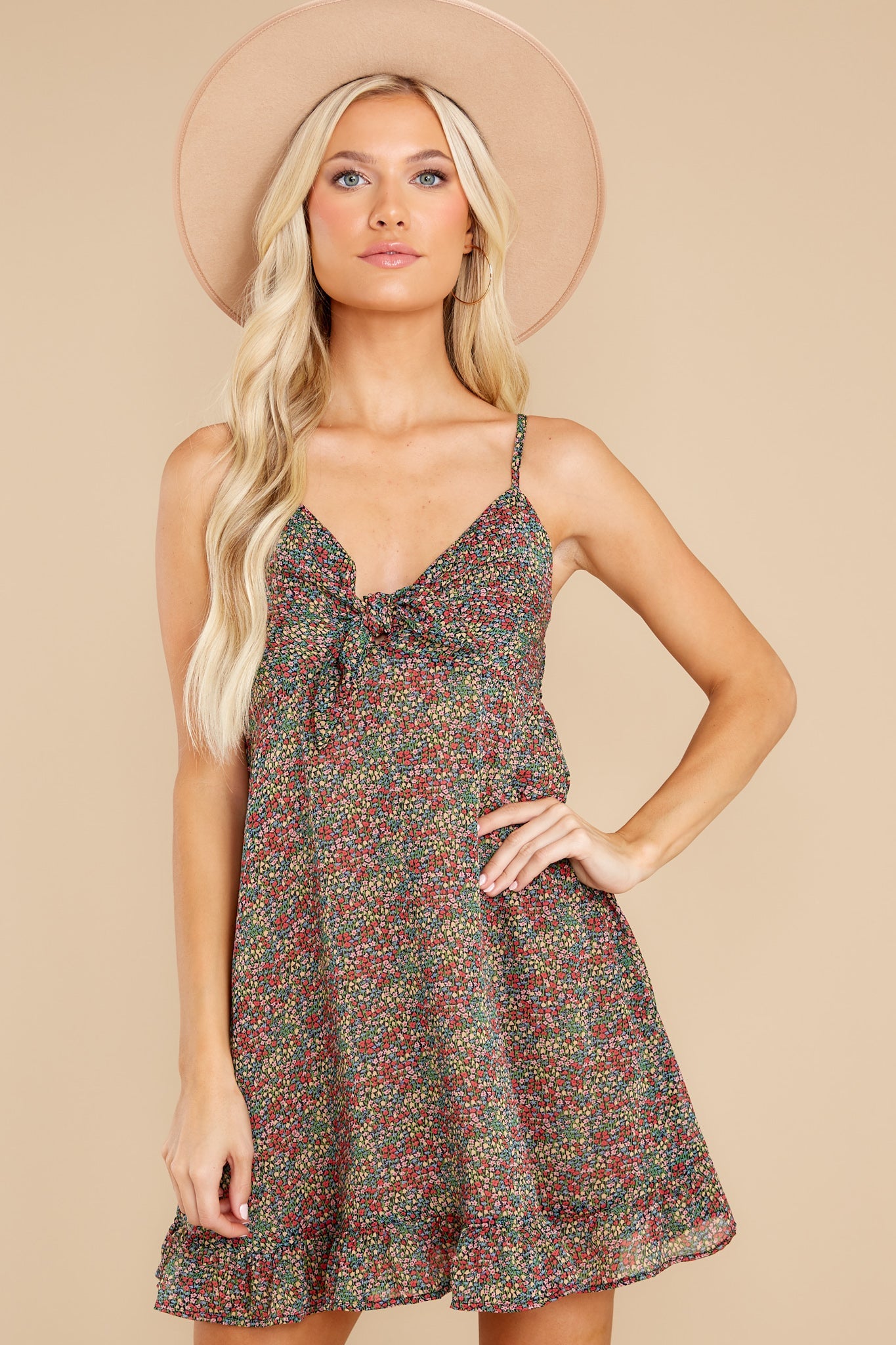 Fields Of Flowers Black Floral Print Dress