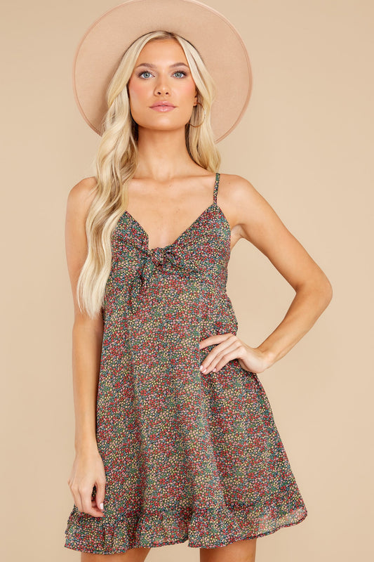 Fields Of Flowers Black Floral Print Dress