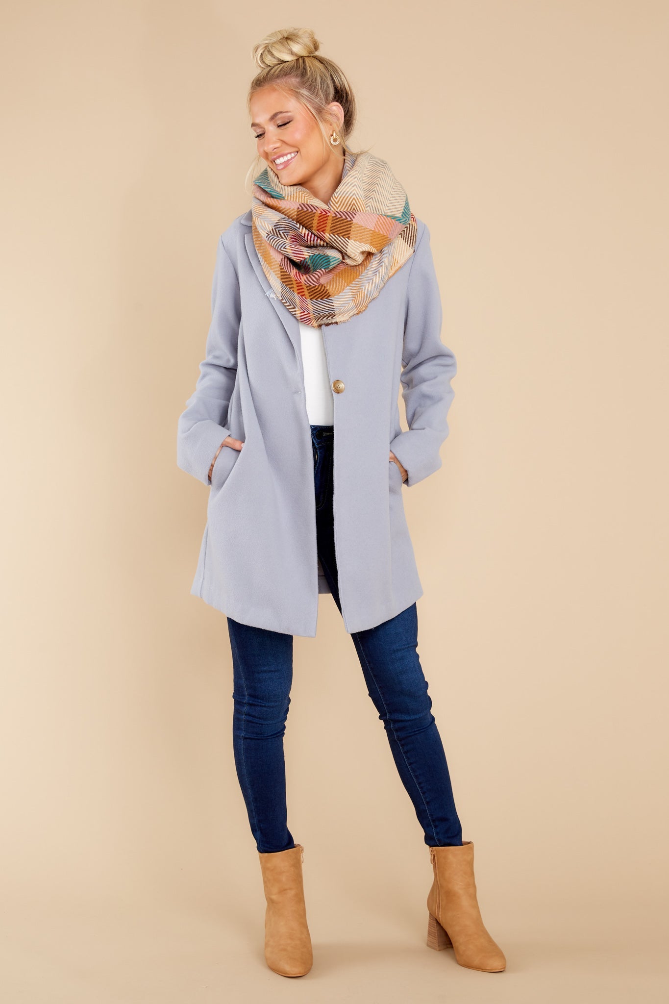 New York Nights Pewter Blue Coat