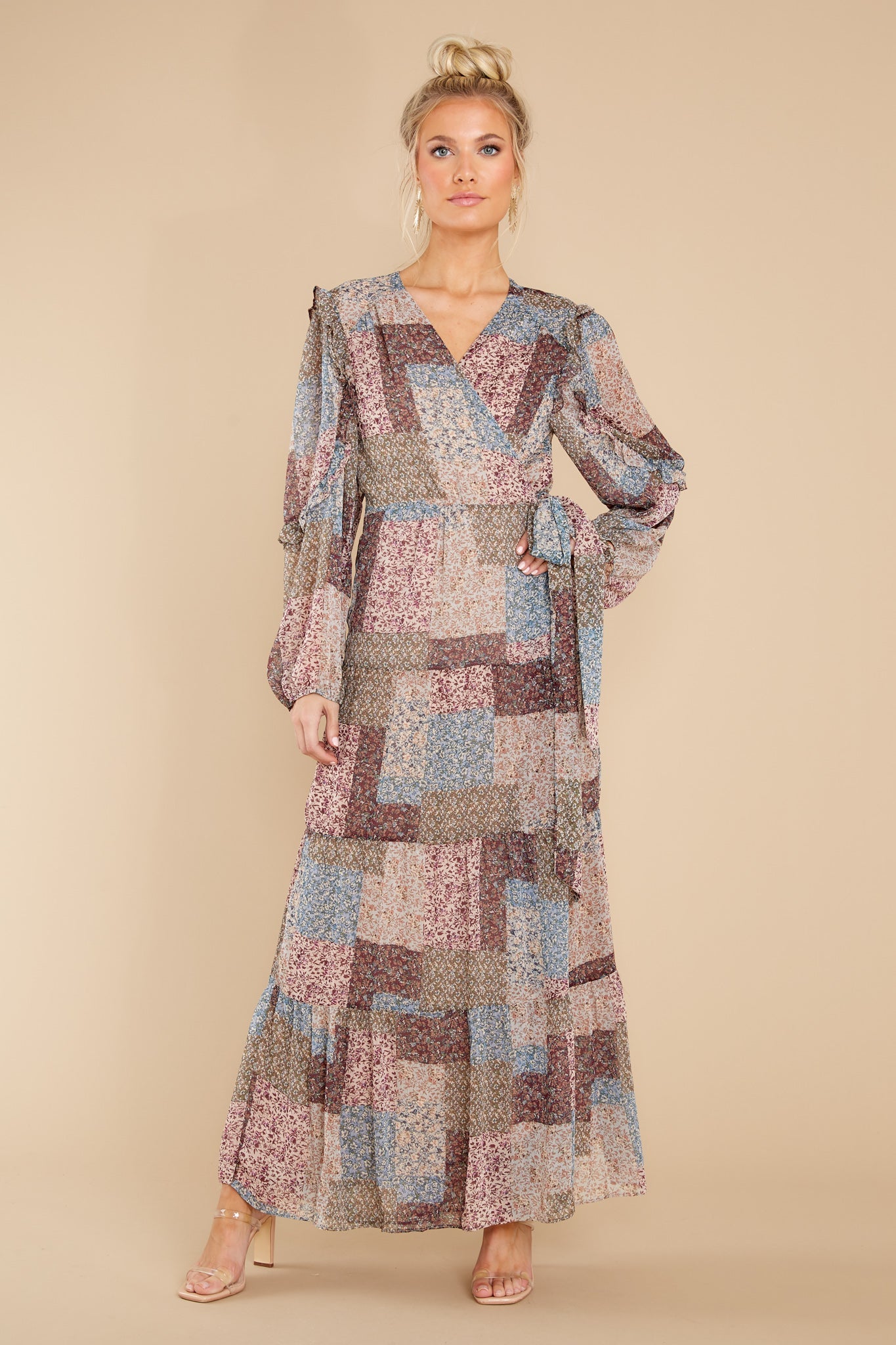 It's About Time Mauve Floral Print Maxi Dress