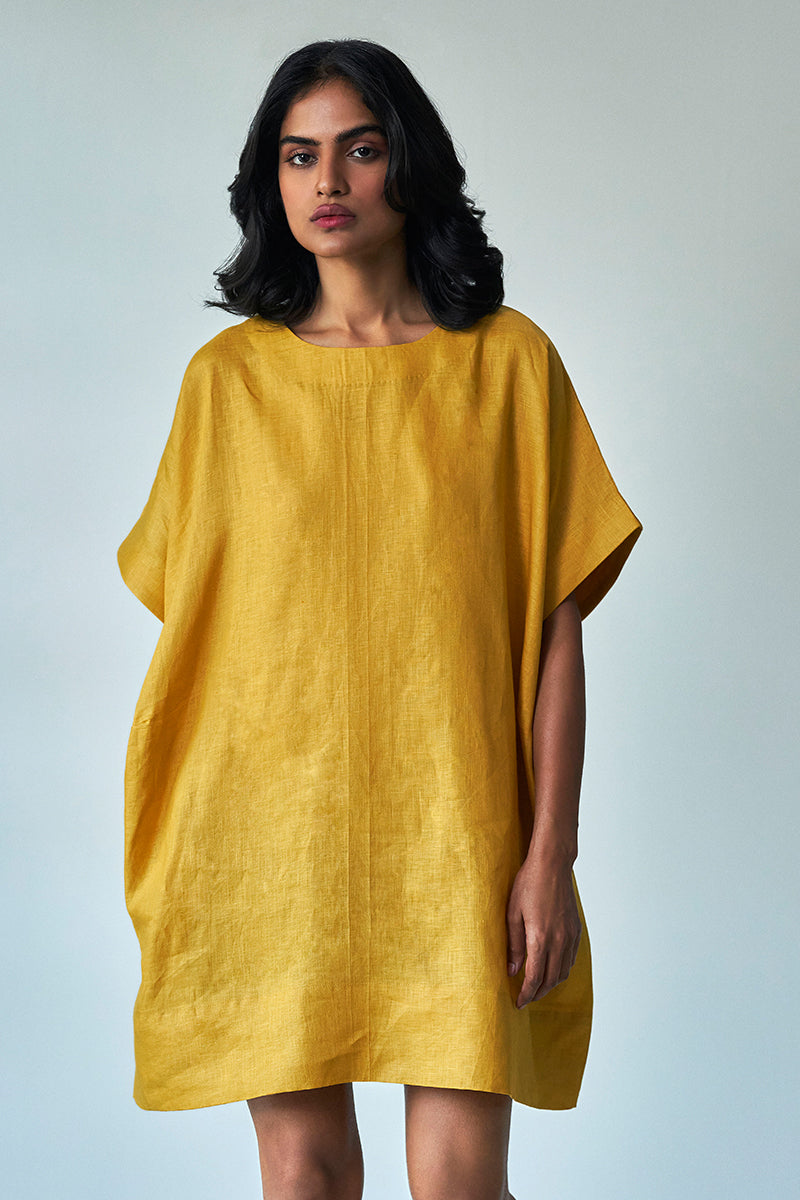 Mustard Yellow Linen Dress