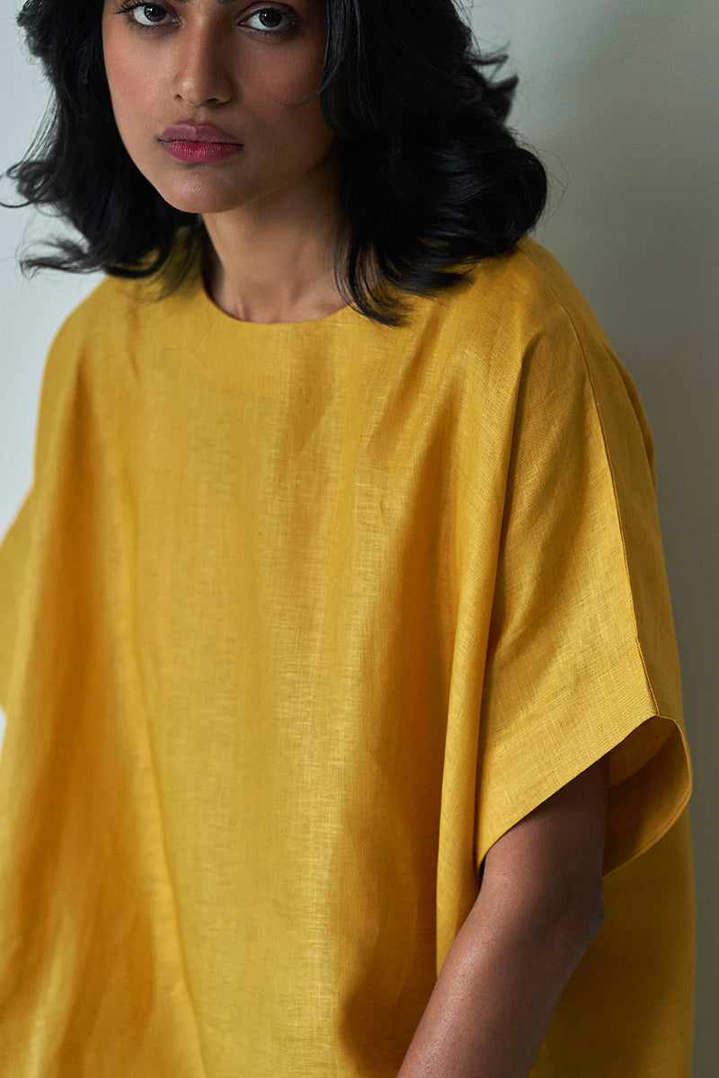 Mustard Yellow Linen Dress