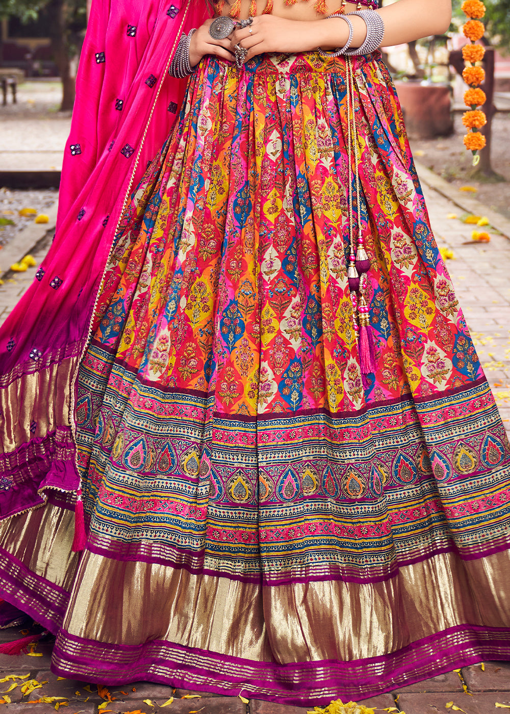 Shades Of Pink Ready to Wear Designer Silk Lehenga Choli