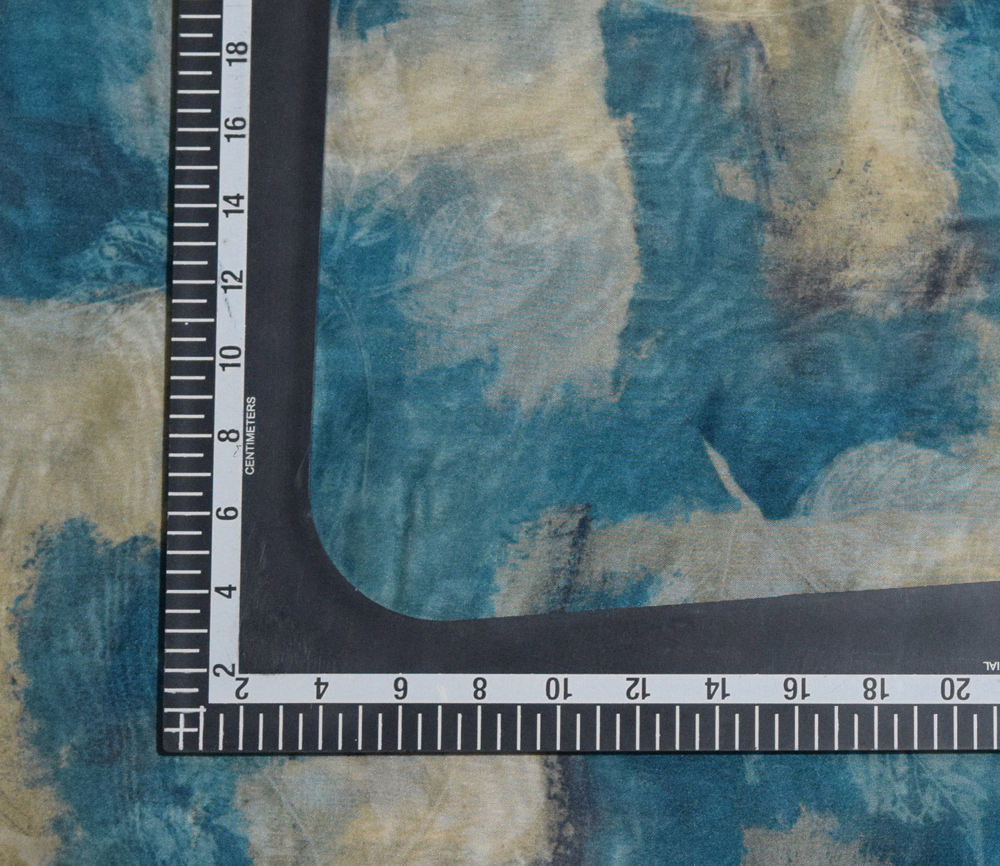 Abstract Digital Printed Organza Fabric Available in Blue and Mustard