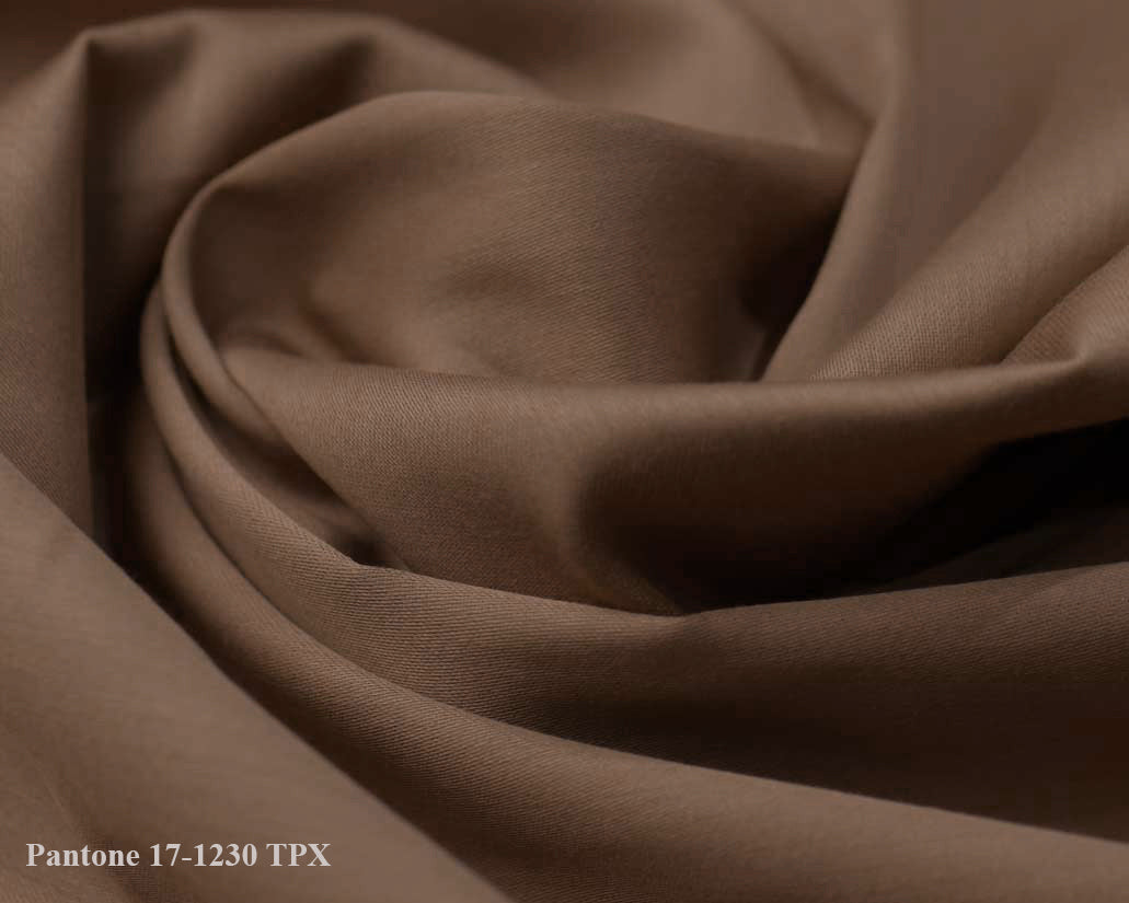 Mocha Mousse Cotton Satin Plain Dyed Fabric