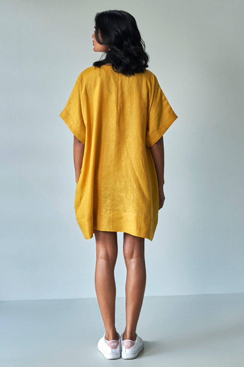 Mustard Yellow Linen Dress