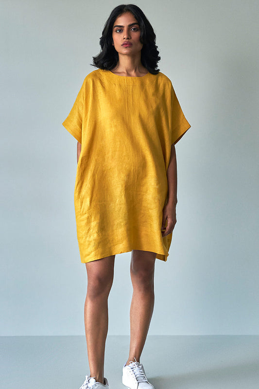 Mustard Yellow Linen Dress