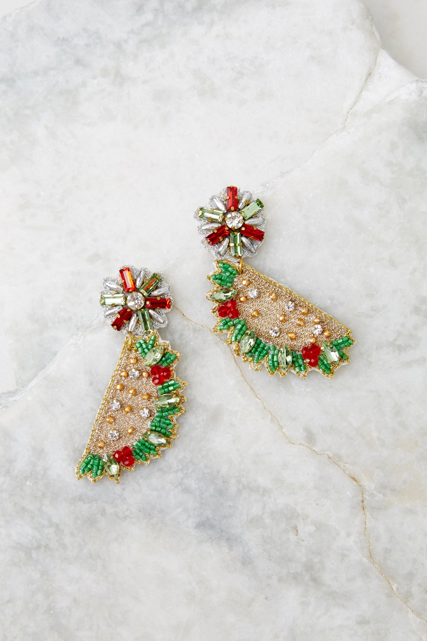 Taco Time Beige Multi Beaded Earrings