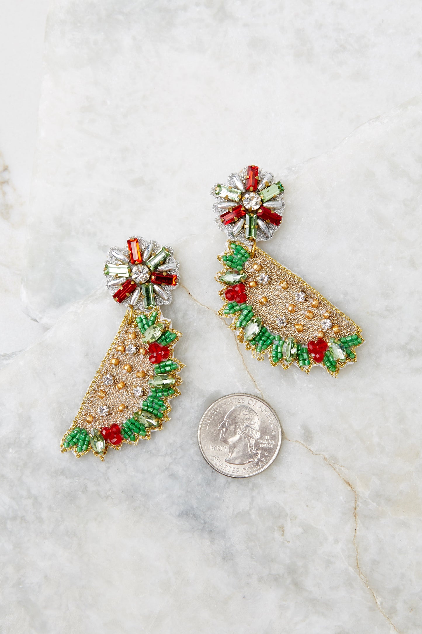 Taco Time Beige Multi Beaded Earrings