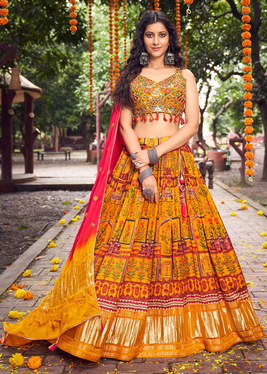 Haldi Yellow Ready to Wear Designer Silk Lehenga Choli