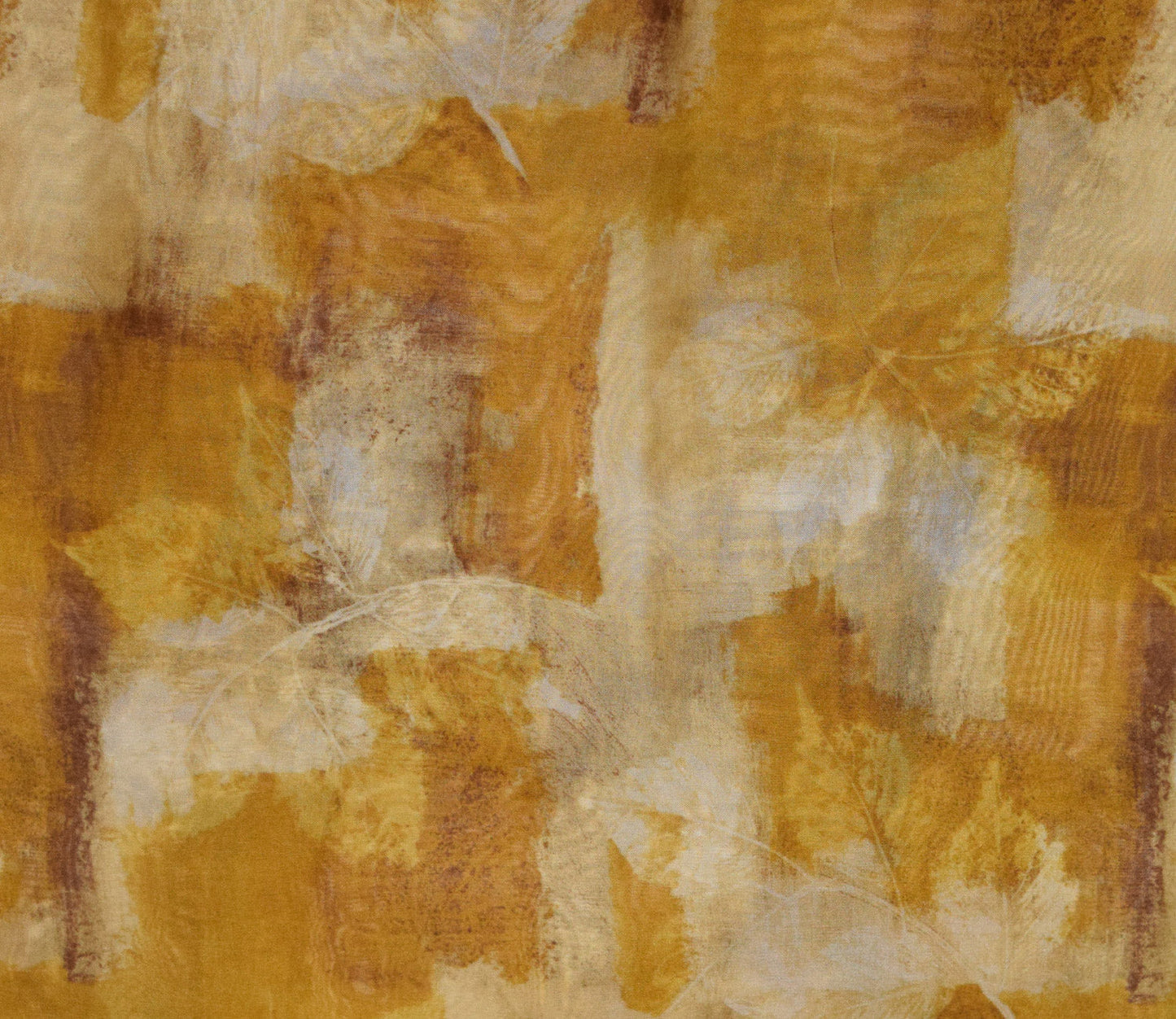 Abstract Digital Printed Organza Fabric Available in Blue and Mustard