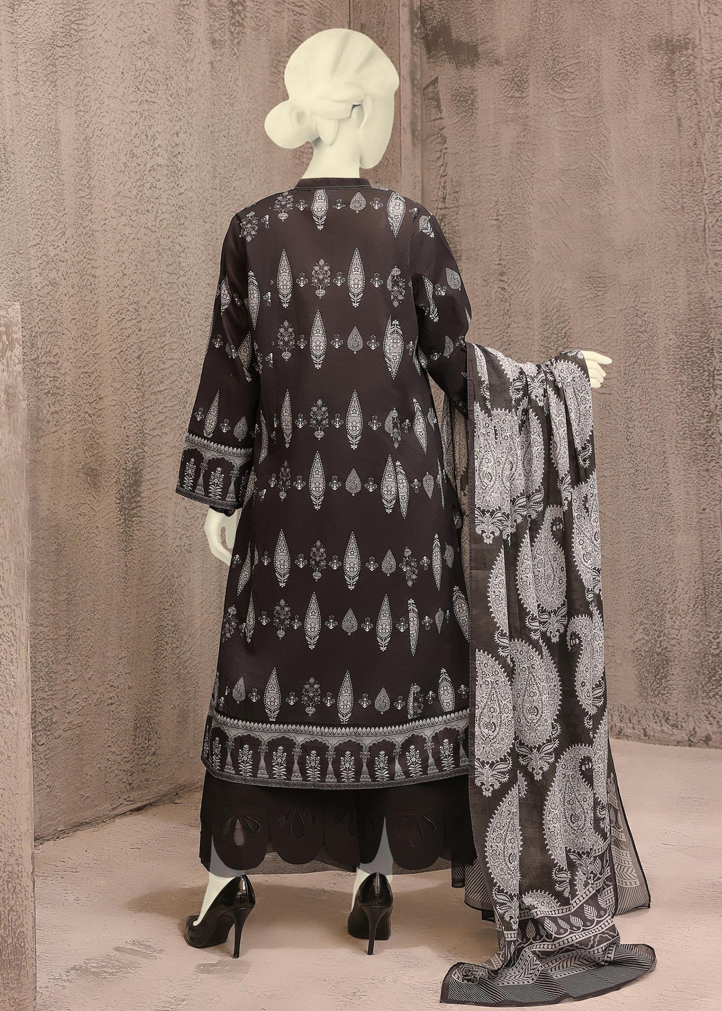 MTJ - MONOCHROME'22 BARADARI PRINTED LAWN 3PC UNSTITCHED