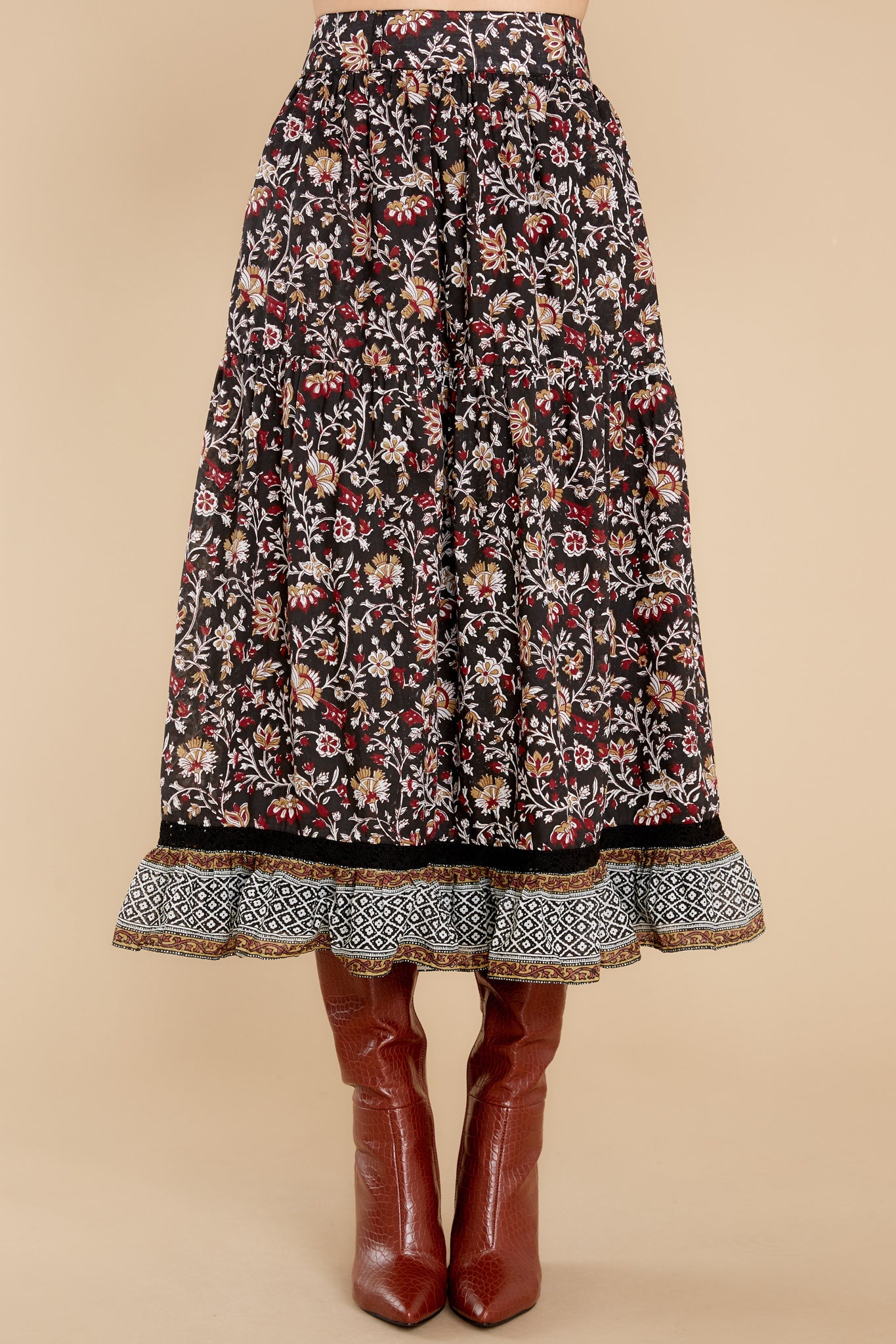 Charlie Lolita Block Print Skirt