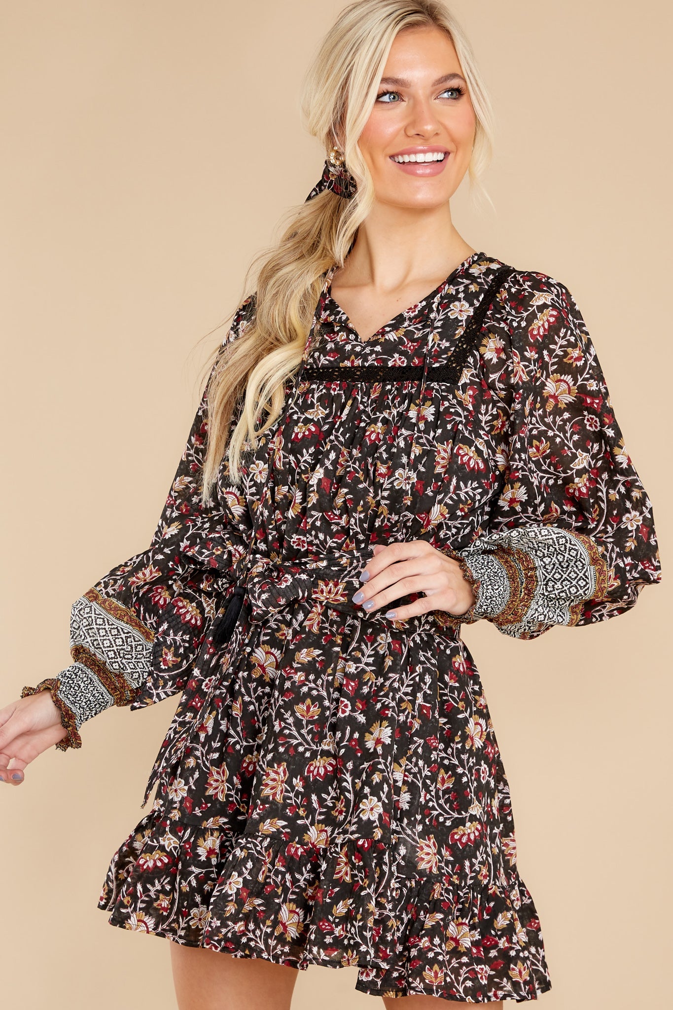 Trista Lolita Block Print Mini Dress