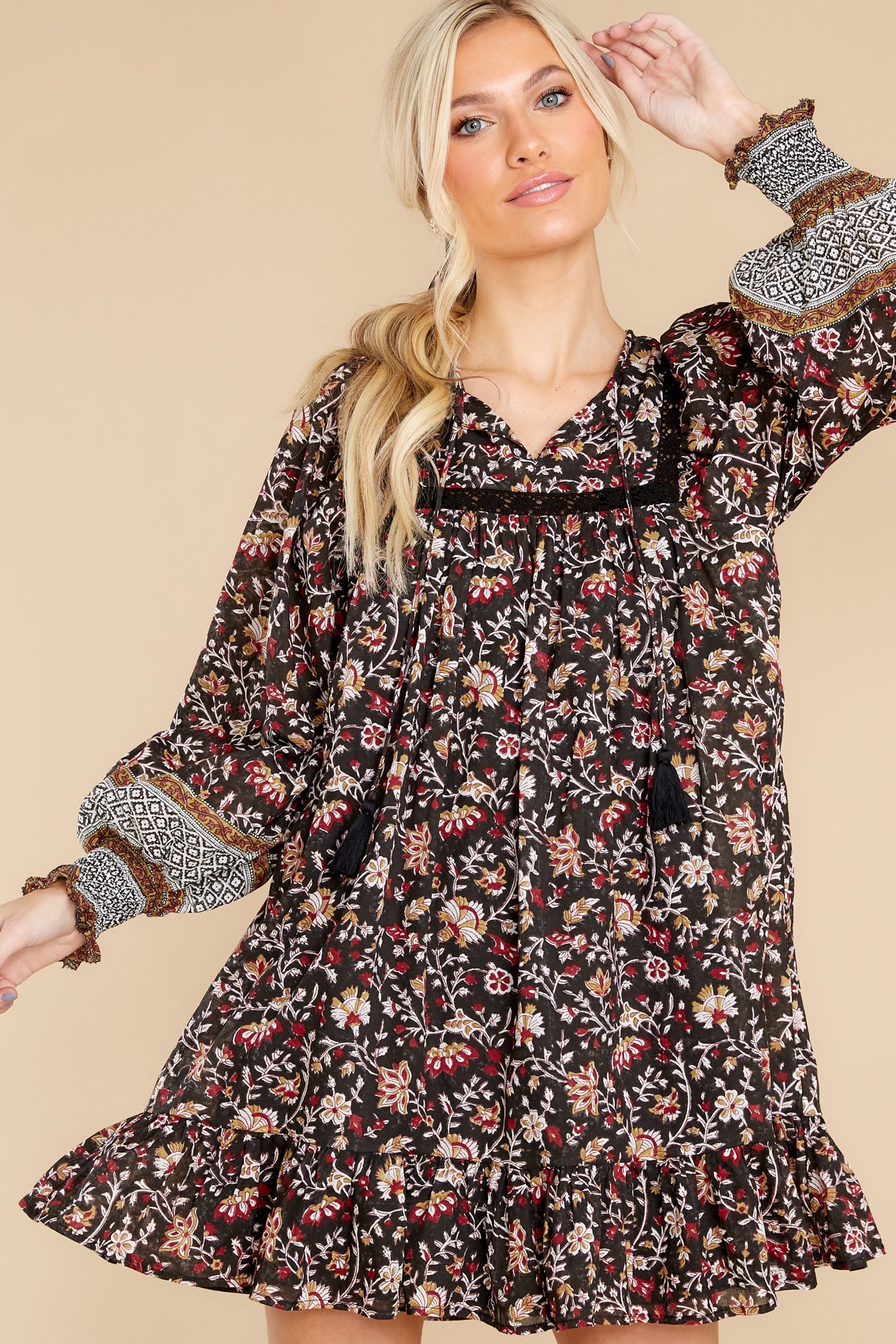 Trista Lolita Block Print Mini Dress