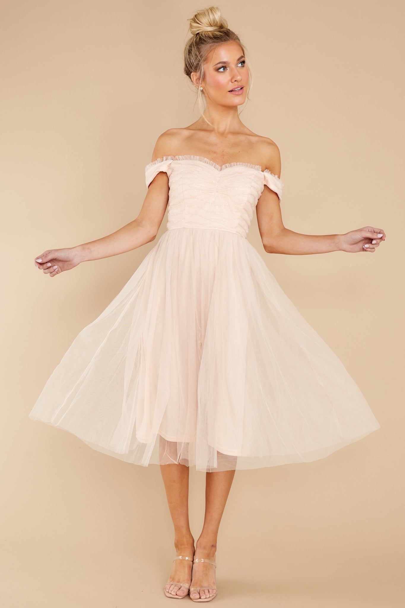 Change The Tune Blush Midi Dress