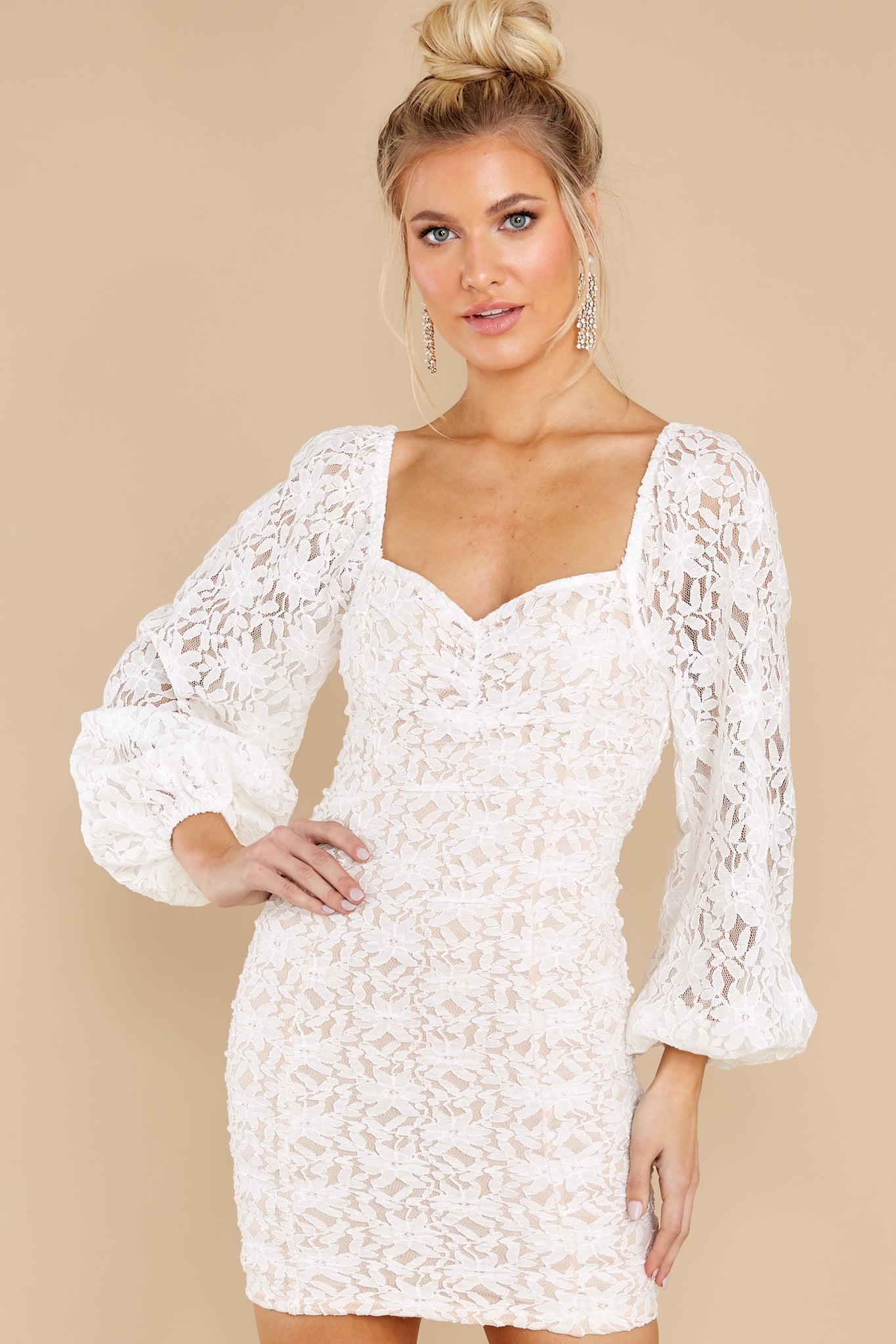 I'll Be Yours White Lace Dress