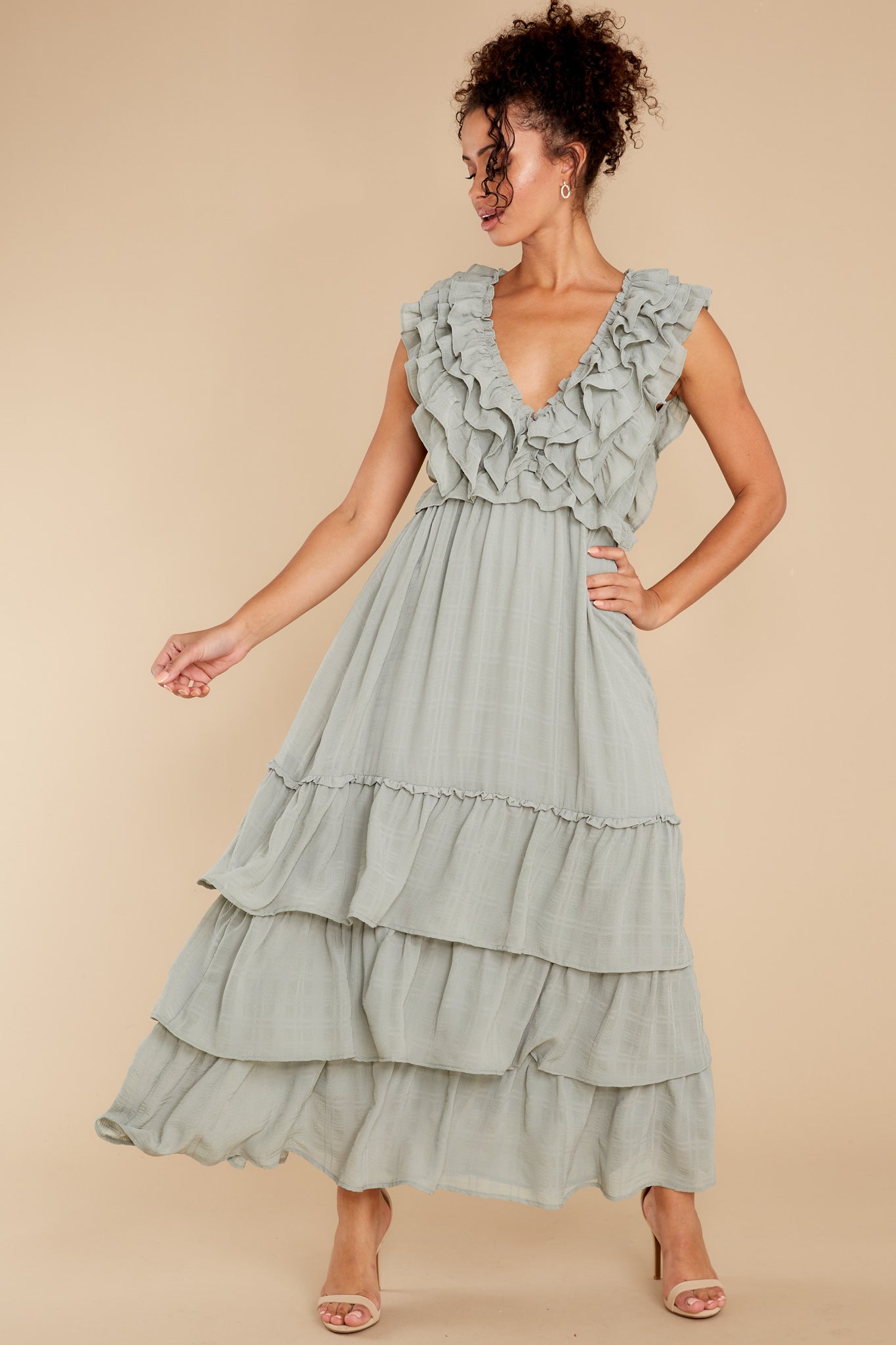 Timeless Essence Sage Maxi Dress