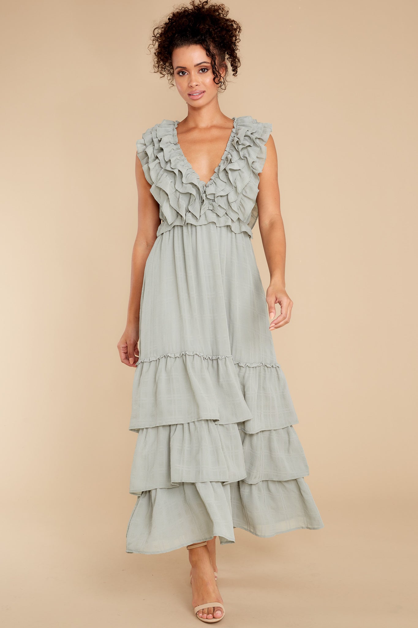 Timeless Essence Sage Maxi Dress