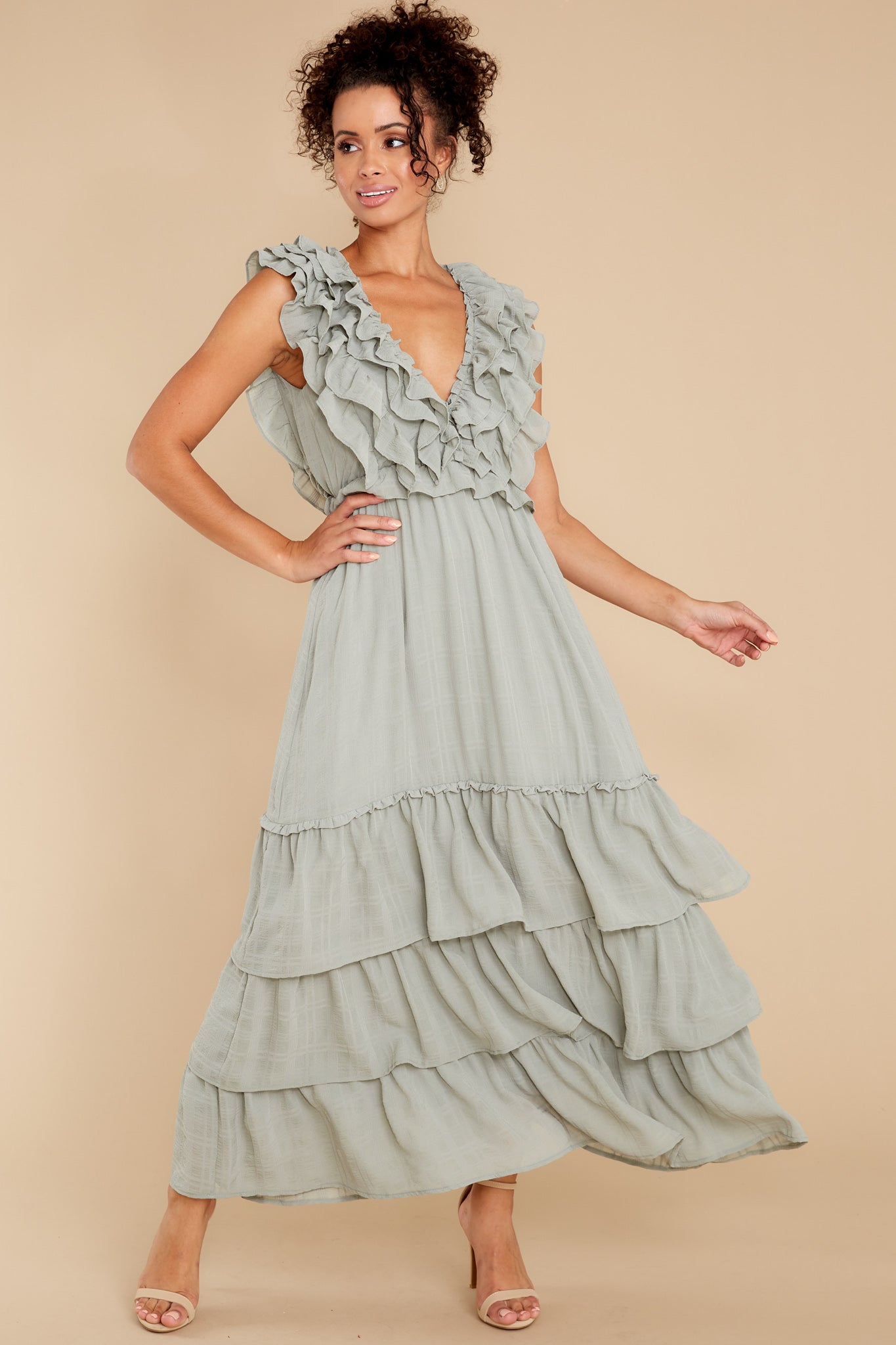 Timeless Essence Sage Maxi Dress