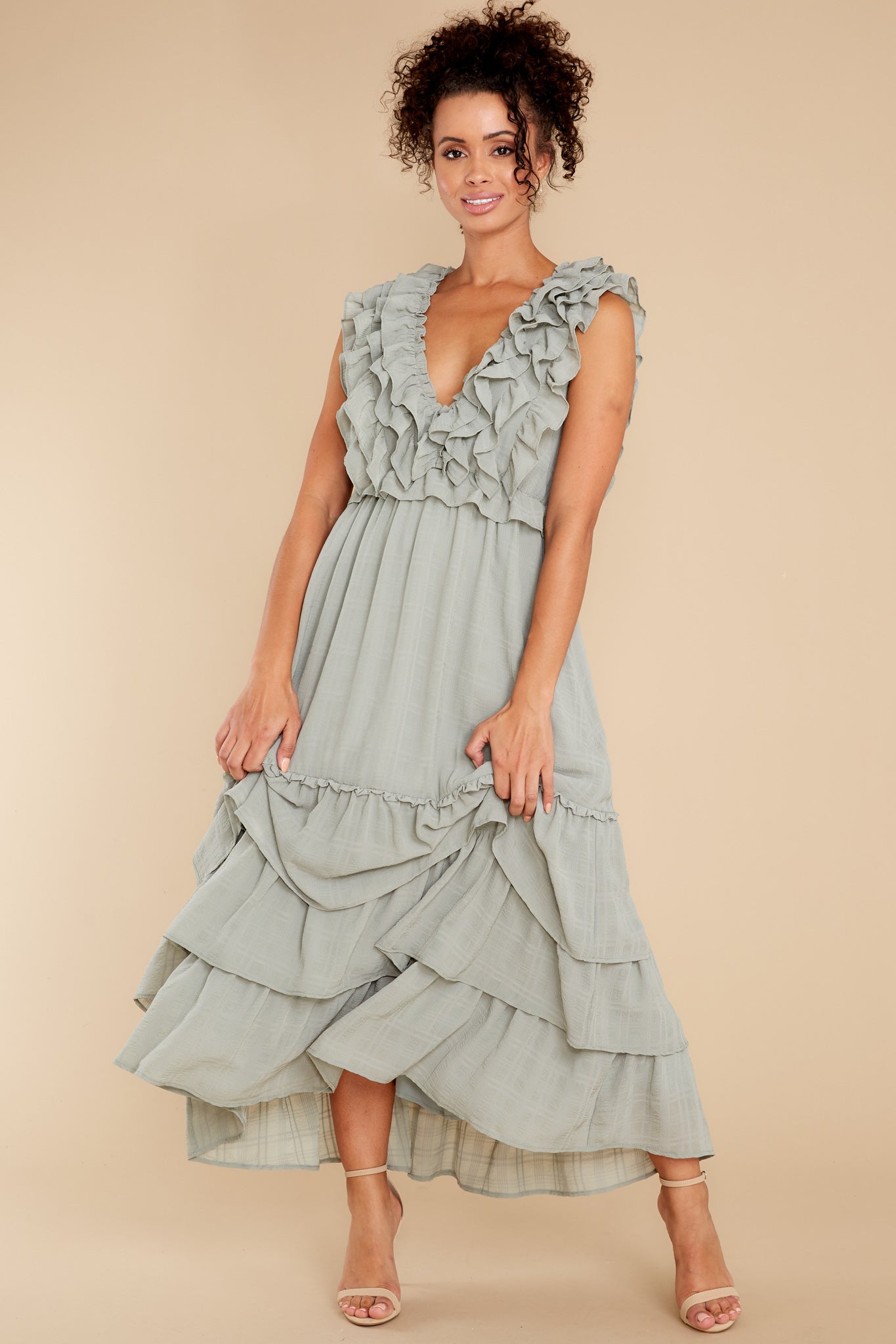 Timeless Essence Sage Maxi Dress