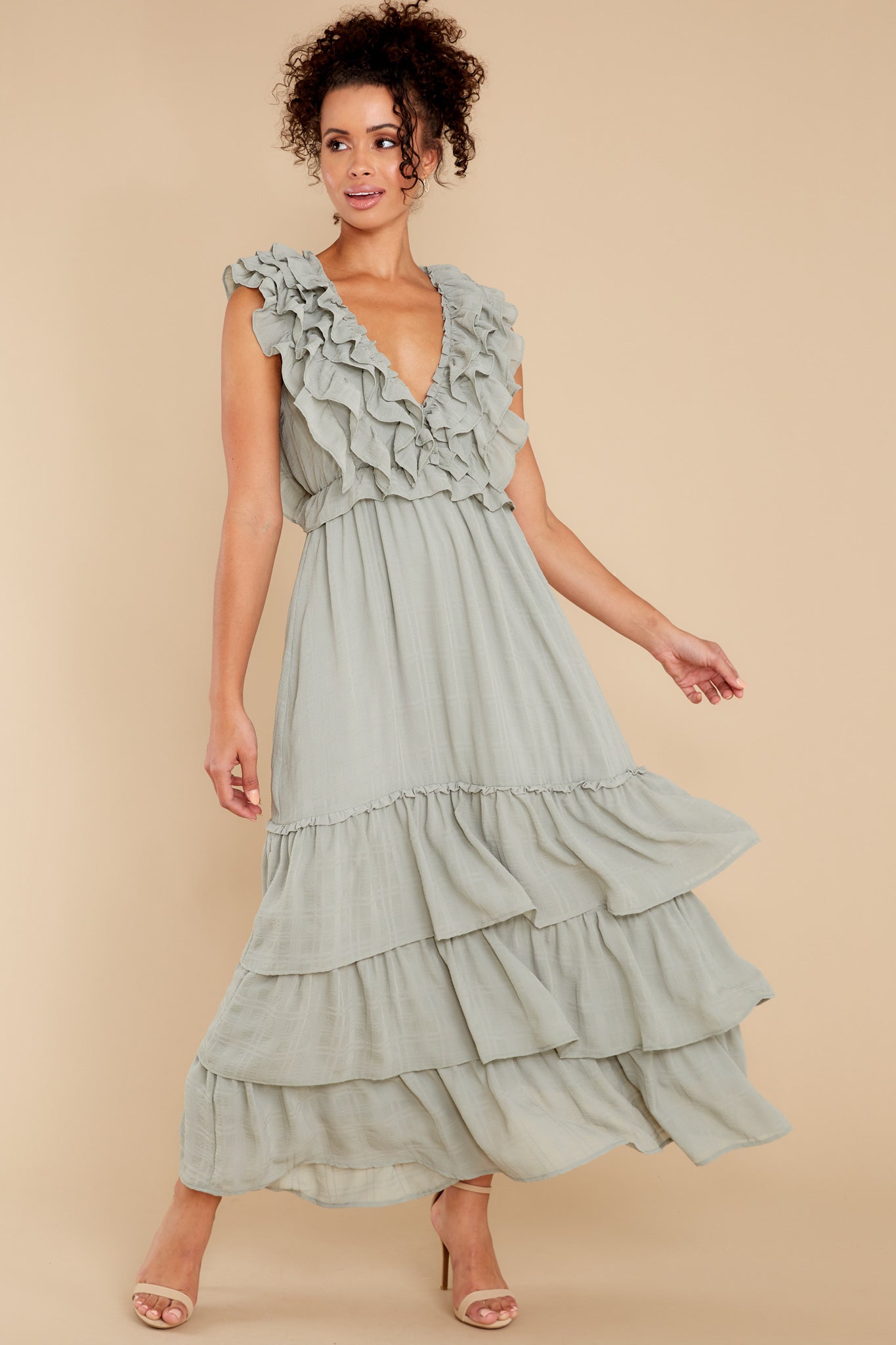 Timeless Essence Sage Maxi Dress